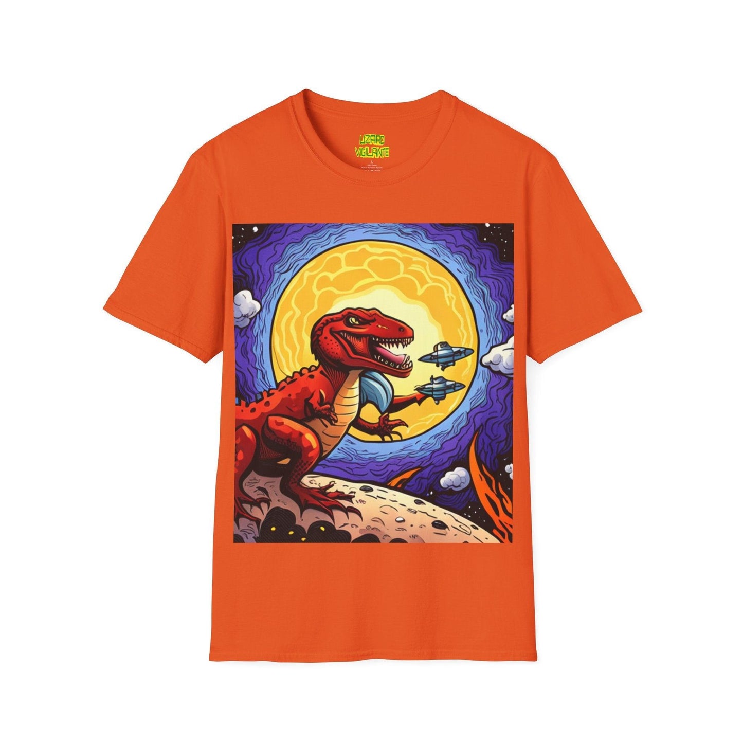 Lizard-saur Plays With Spacecraft Unisex Softstyle T-Shirt - Lizard Vigilante