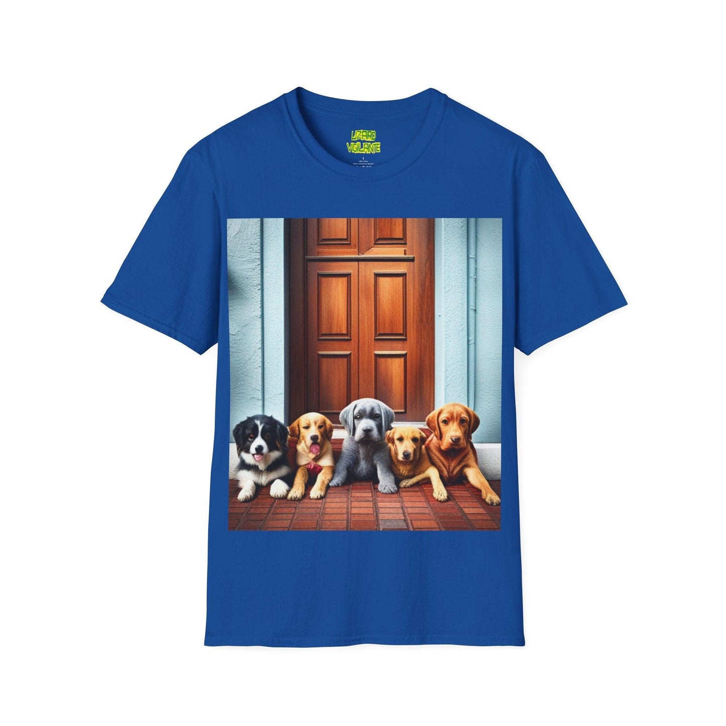 Dogs at the Door Unisex Softstyle T-Shirt - Lizard Vigilante