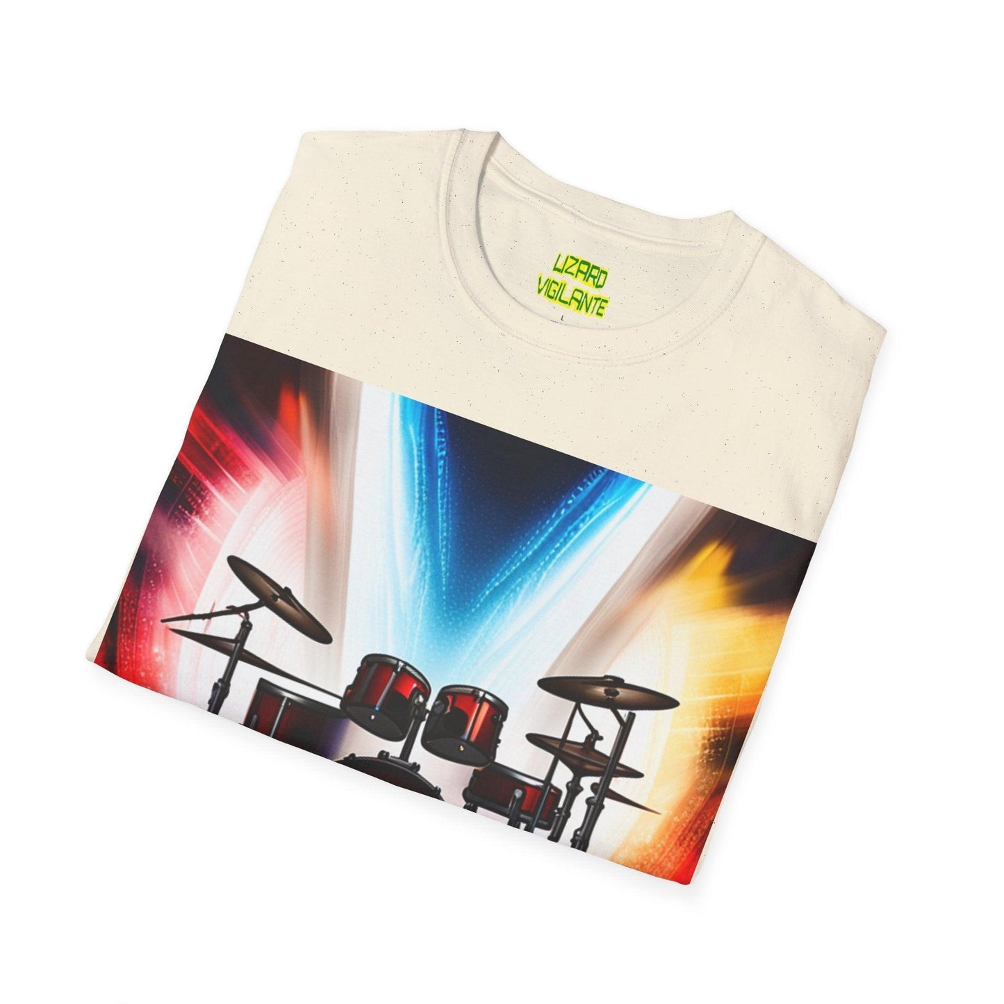 Rock Concert Drums Unisex Softstyle T-Shirt - Lizard Vigilante