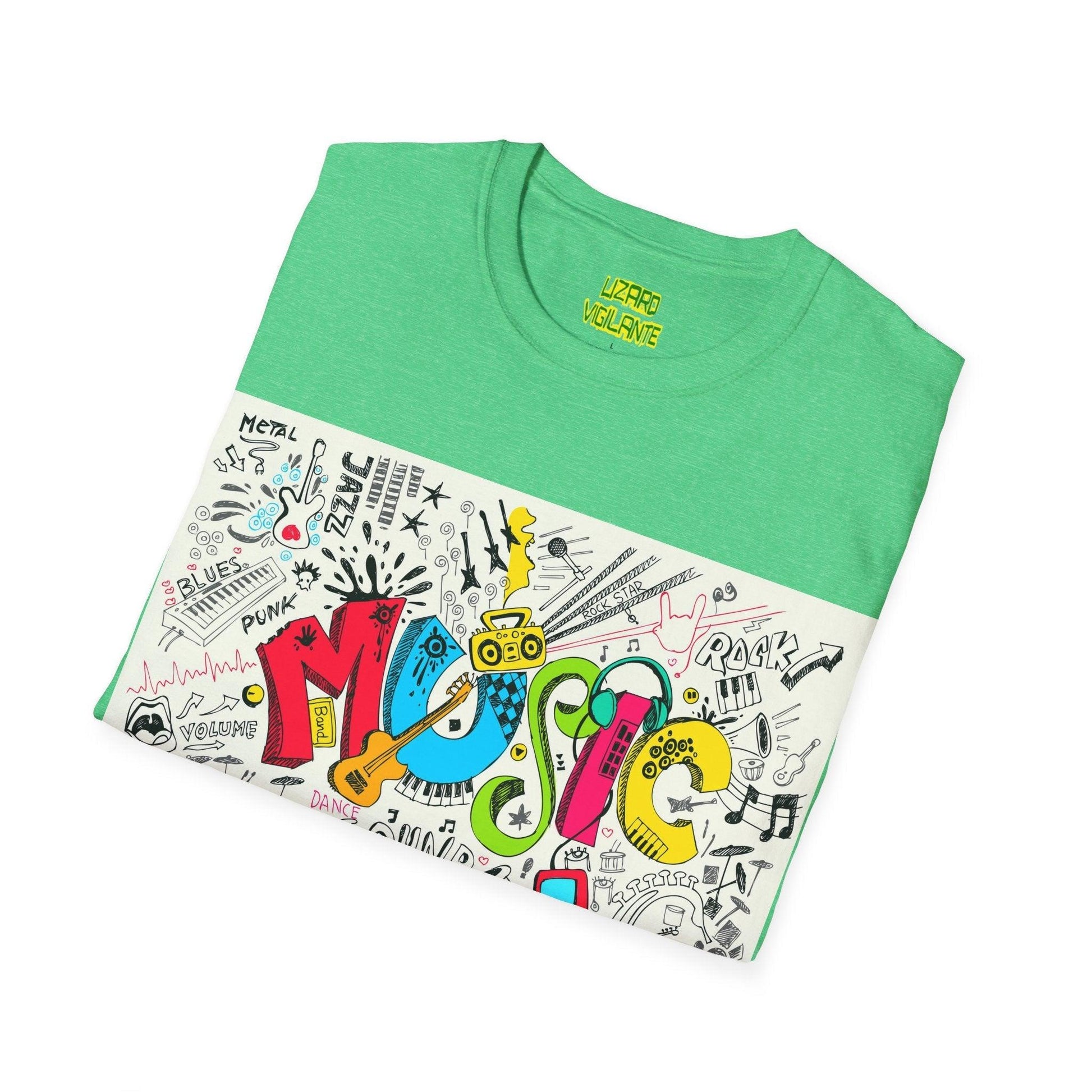 Music Graphic Unisex Softstyle T-Shirt - Lizard Vigilante