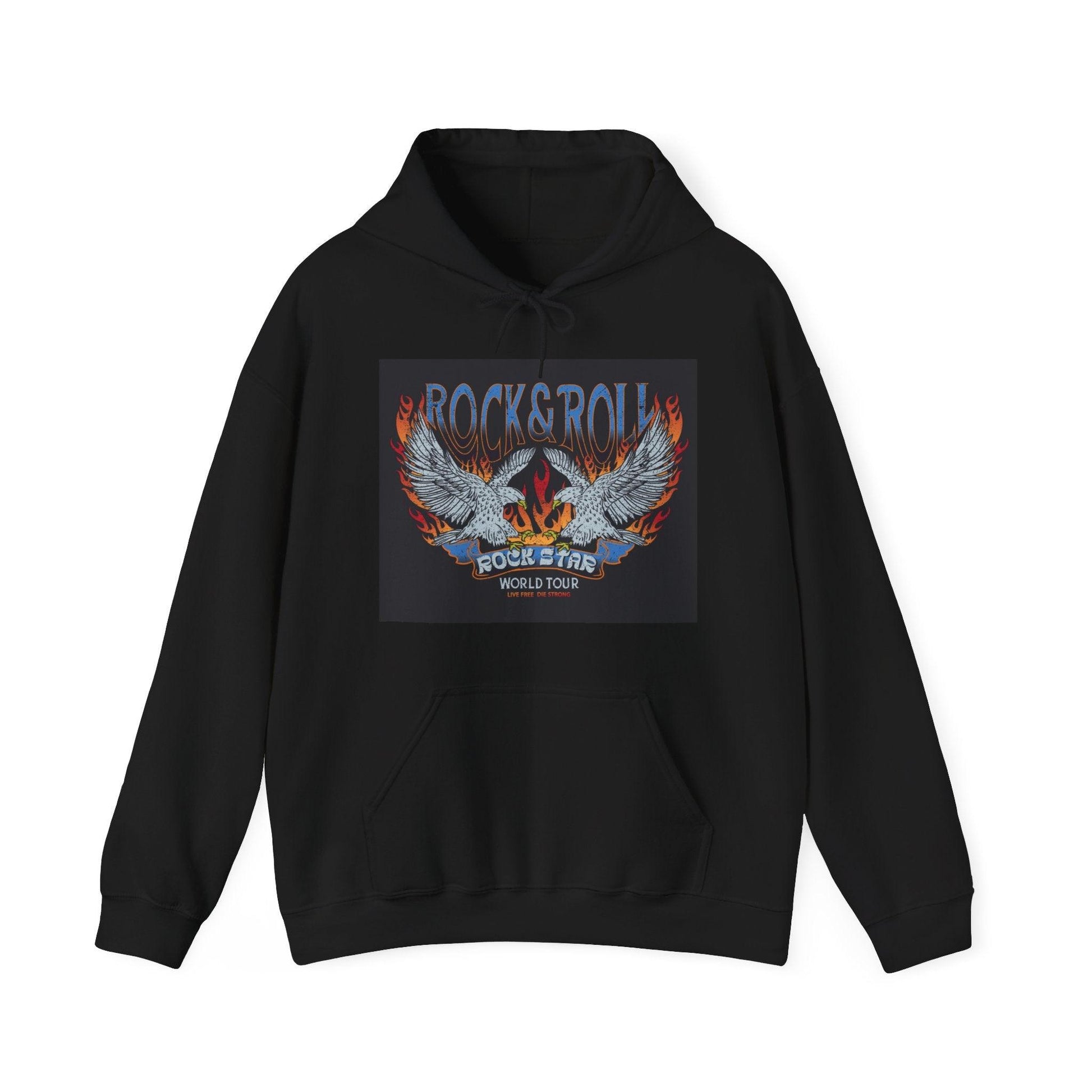 Rock & Roll Rock Star Unisex Heavy Blend™ Hooded Sweatshirt - Premium Hoodie from Printify - Just $42.64! Shop now at Lizard Vigilante