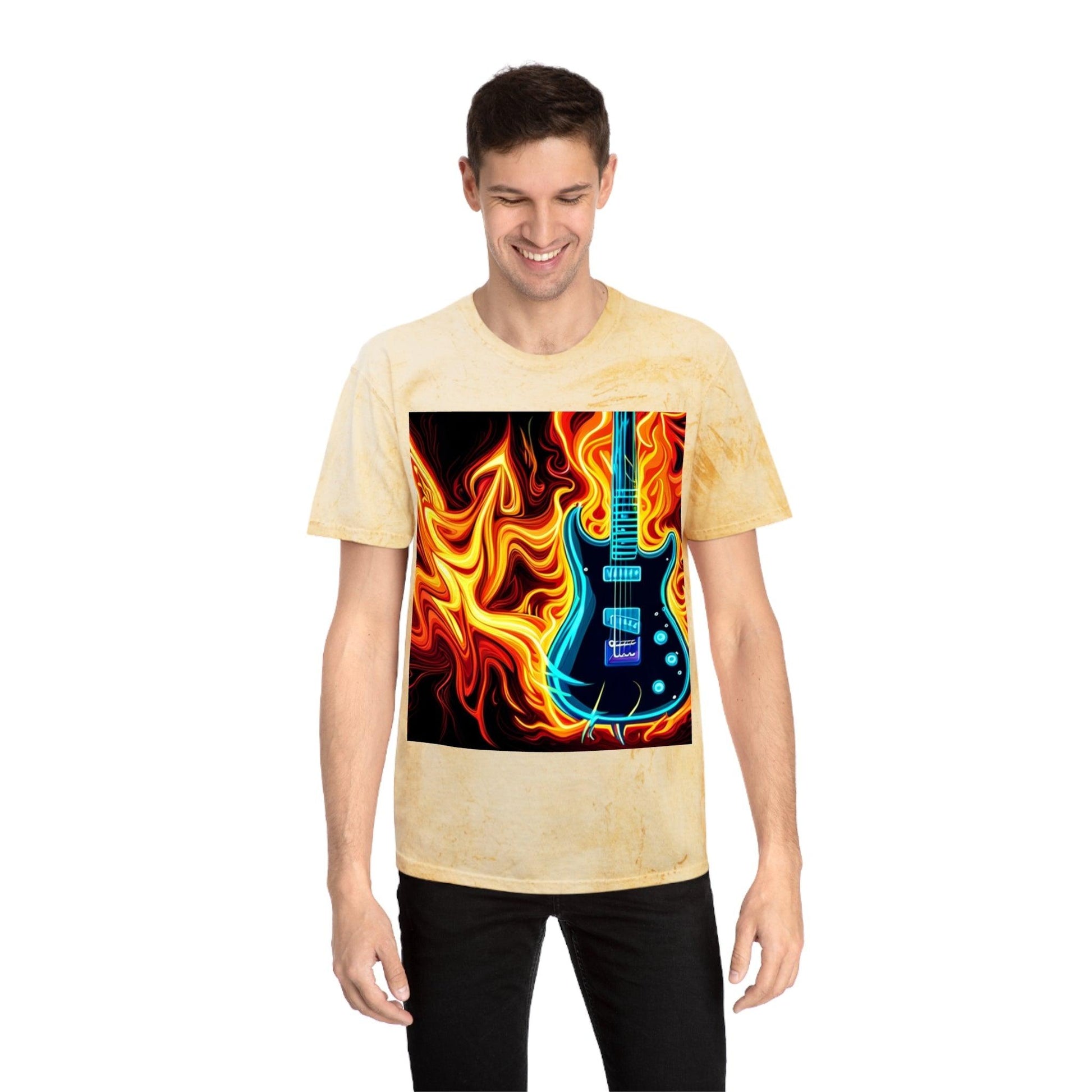 Flaming Axe Unisex Color Blast T-Shirt - Lizard Vigilante