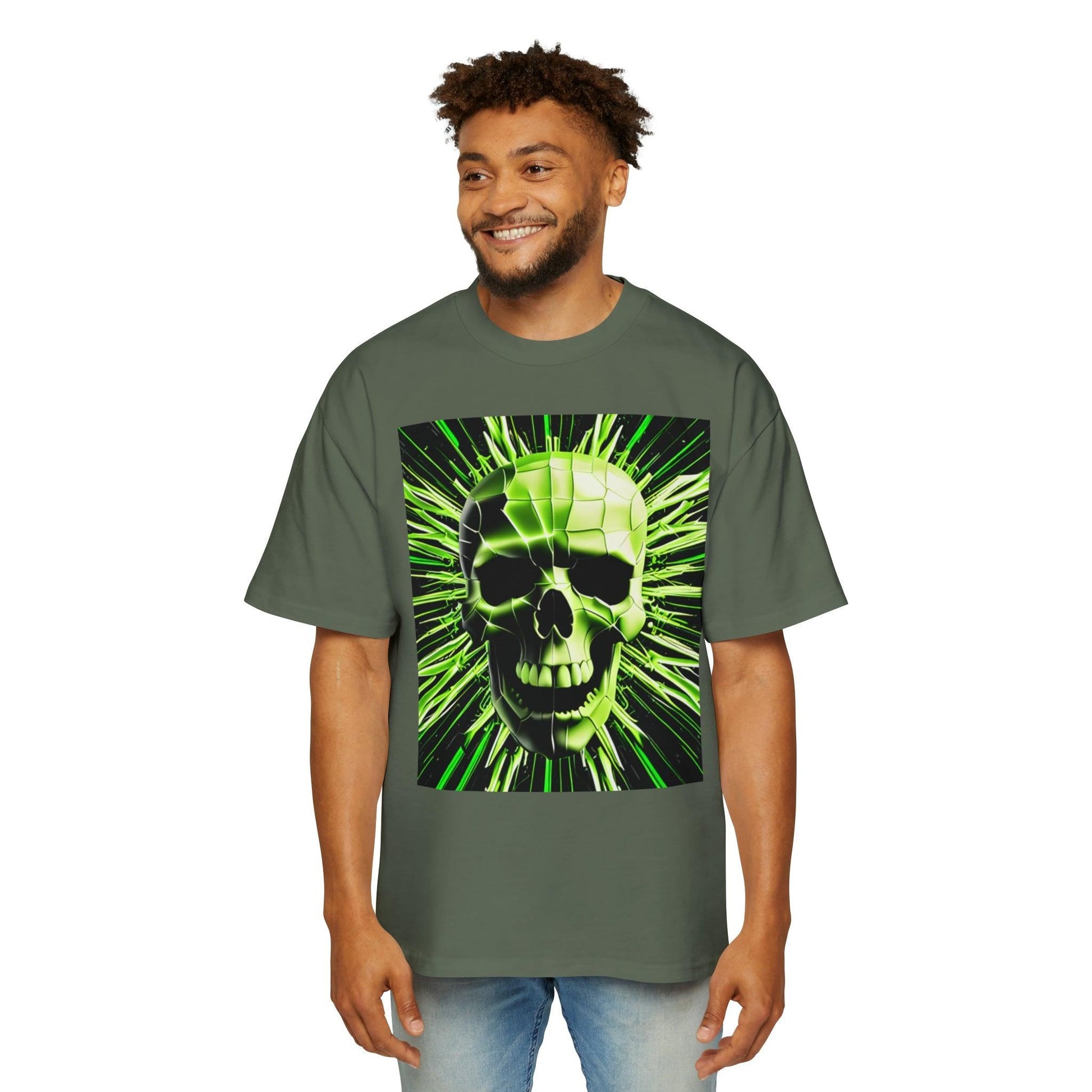 Skull Cracks Men's Heavy Oversized Tee - Lizard Vigilante