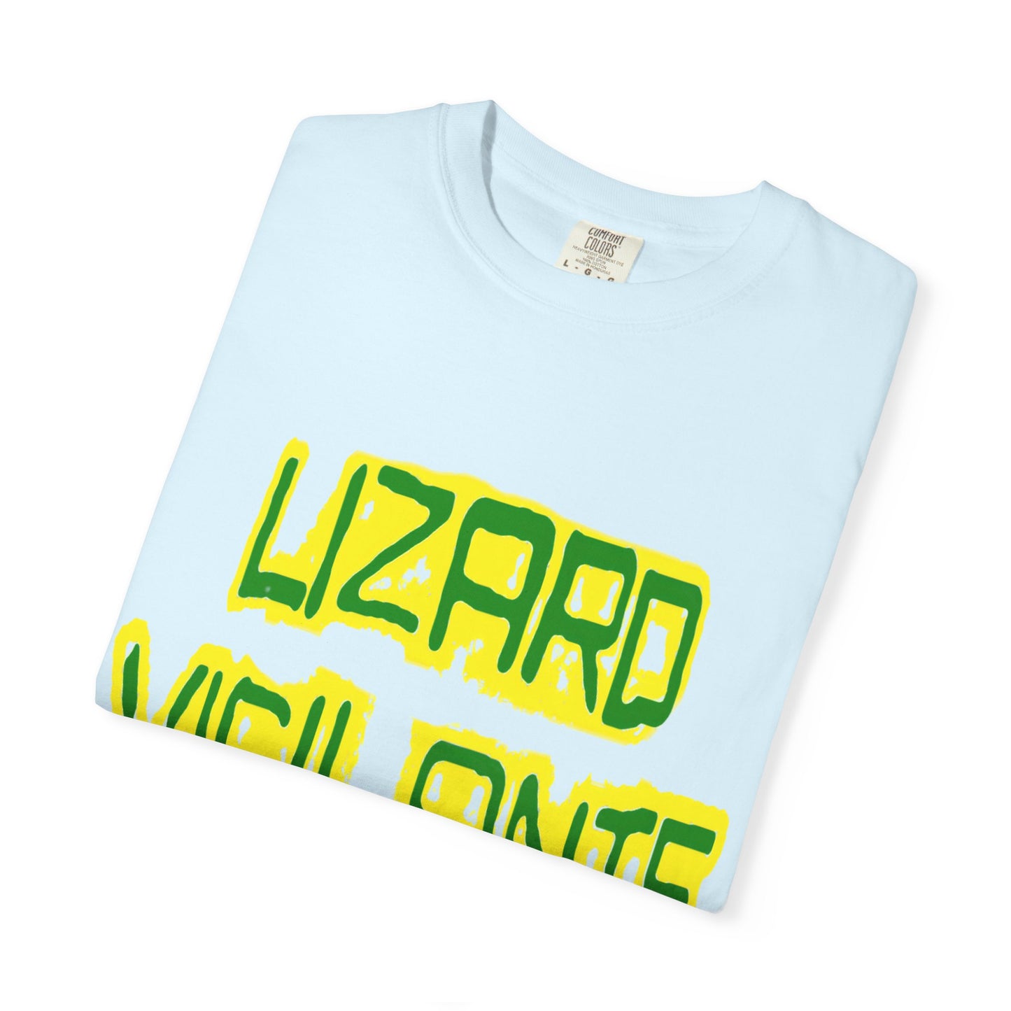 Lizard Vigilante Graphic T-Shirt — Bold Green & Yellow Streetwear Tee
