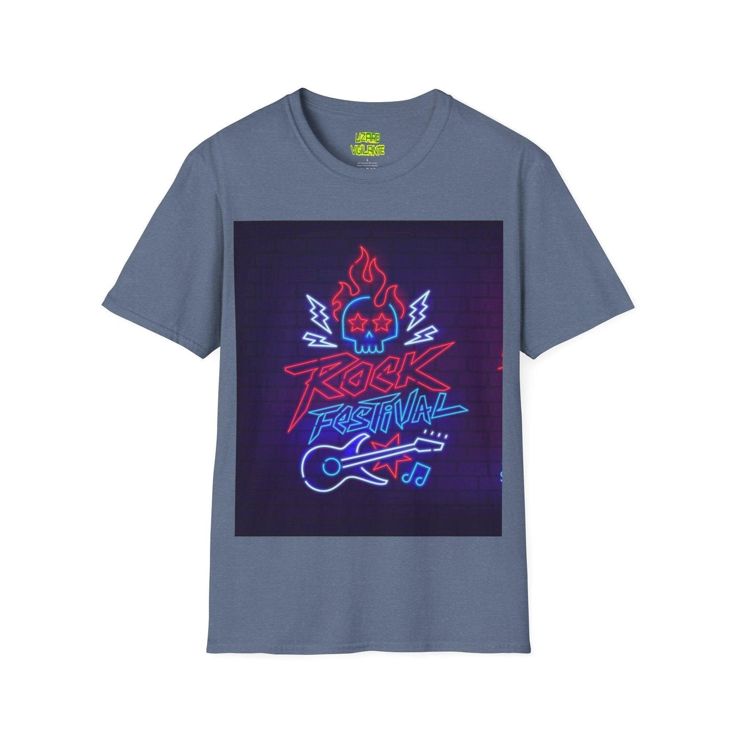 Neon Rock Festival Unisex Softstyle T-Shirt - Lizard Vigilante