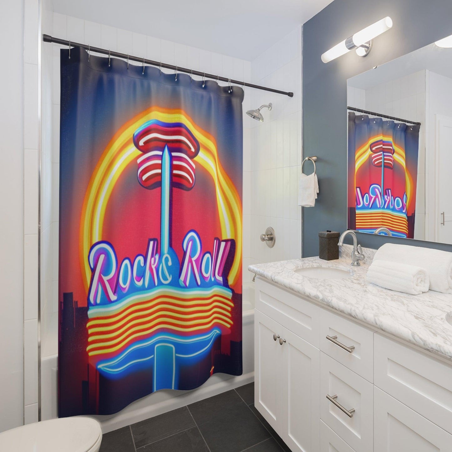 Rock & Roll Diner Shower Curtains - Lizard Vigilante