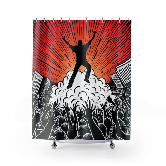 Metal Concert Shower Curtains - Lizard Vigilante