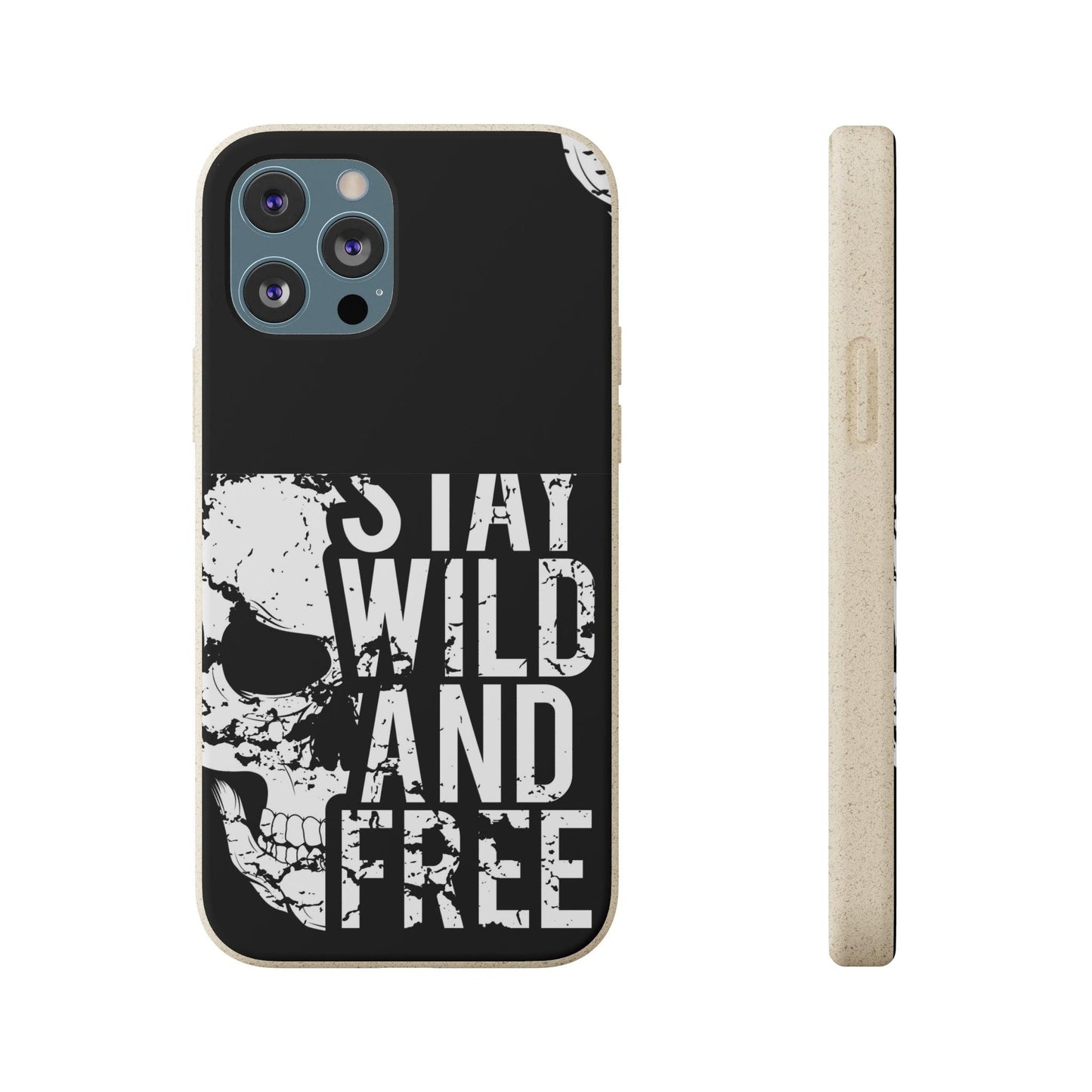 Stay Wild And Free Skull Biodegradable Cases - Lizard Vigilante