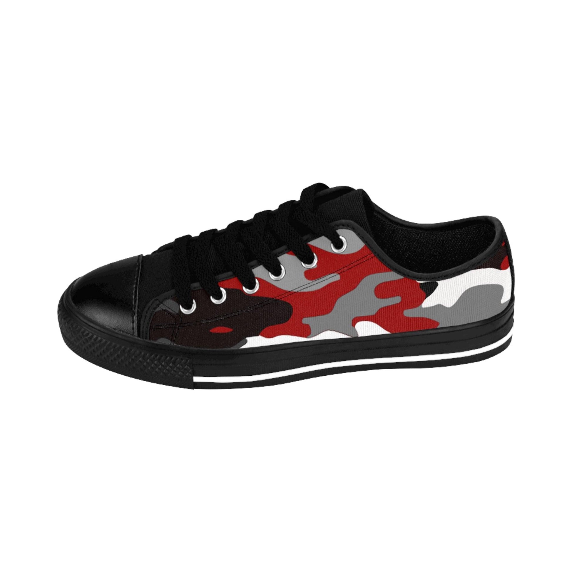 Red Black Grey Camouflage Men's Sneakers - Lizard Vigilante