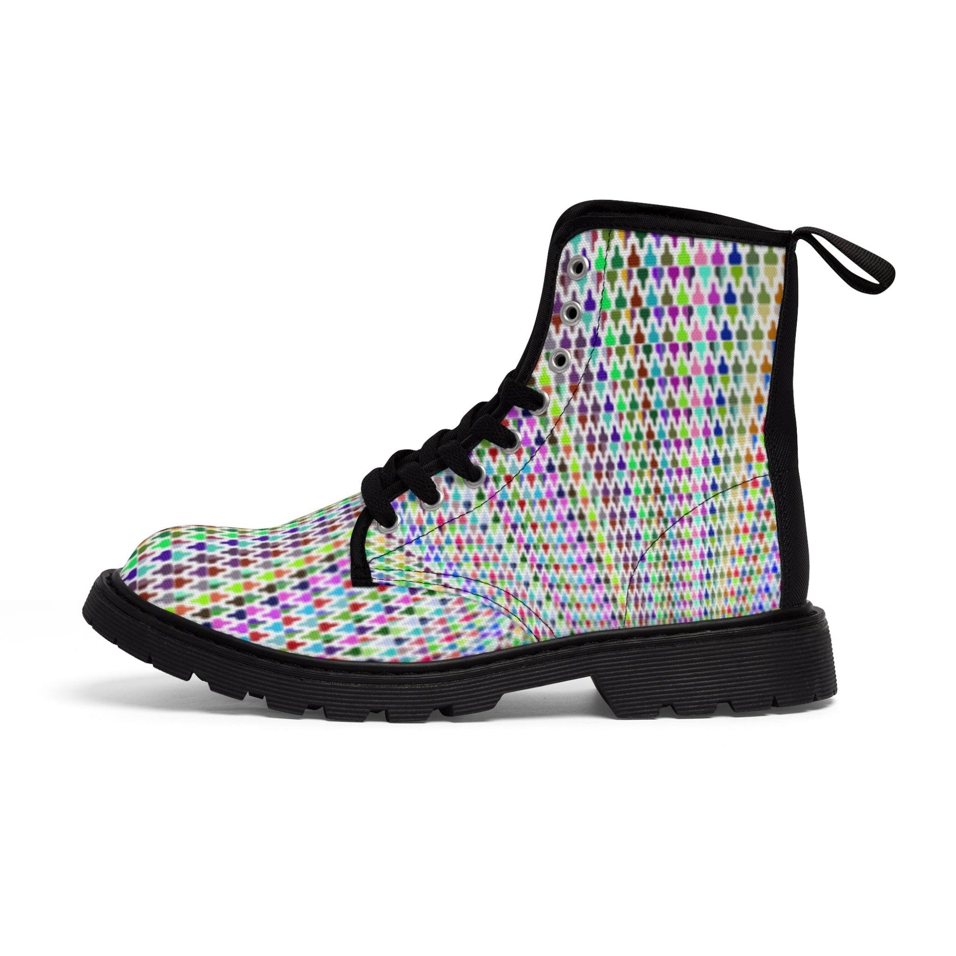 Colorfull Pattern Women's Canvas Boots - Lizard Vigilante