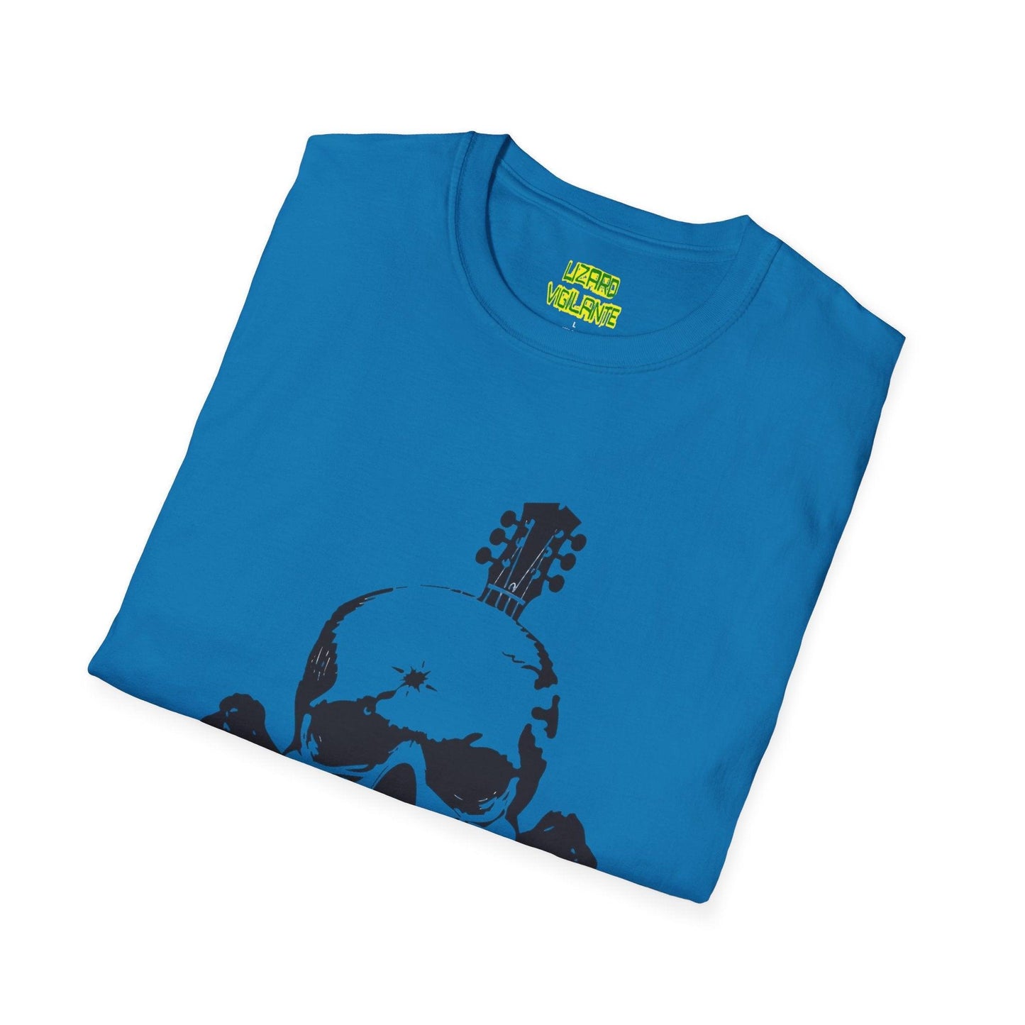 Guitar Skull Cross Bones Unisex Softstyle T-Shirt - Lizard Vigilante