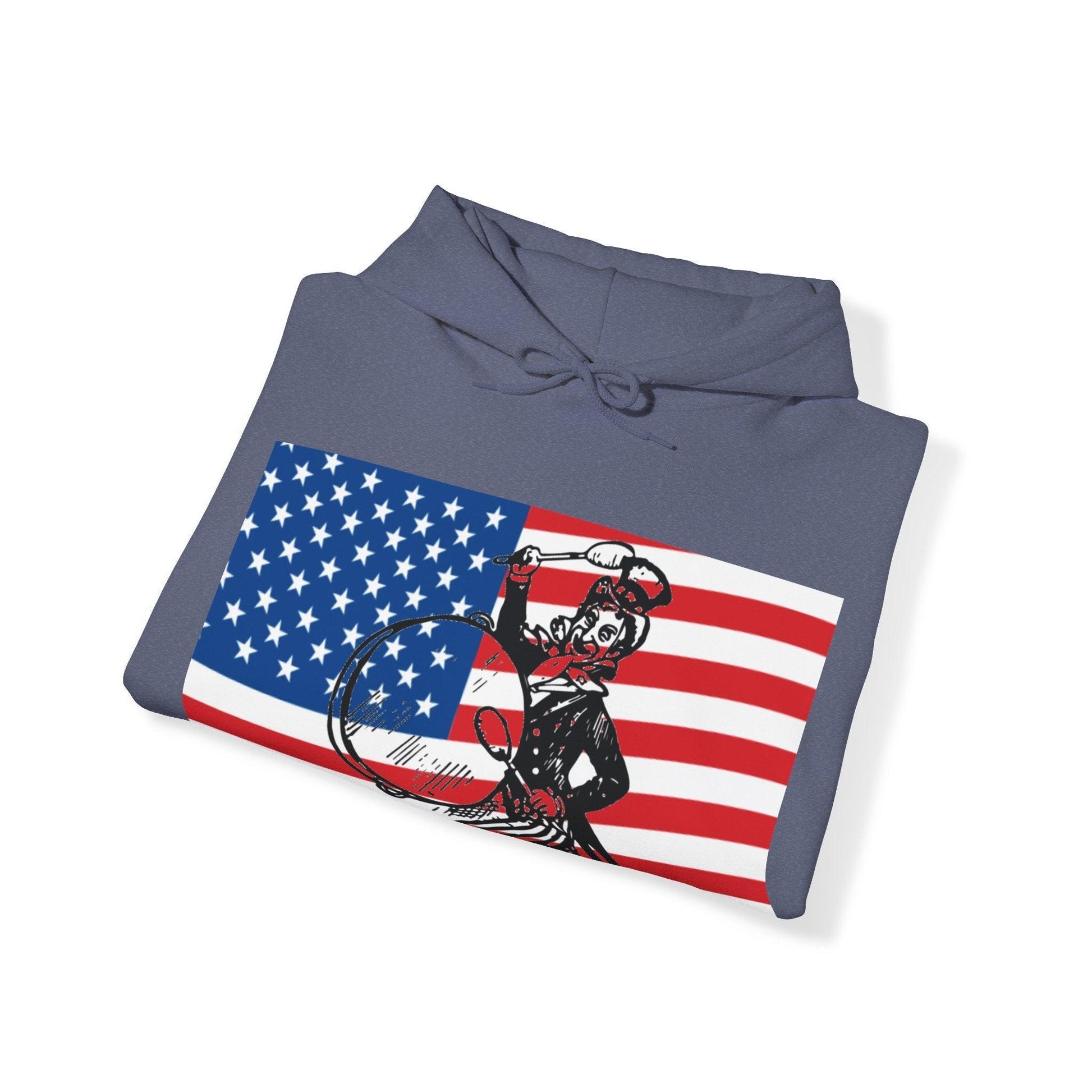 Uncle Sam Drummer American Flag Unisex Heavy Blend™ Hooded Sweatshirt - Lizard Vigilante