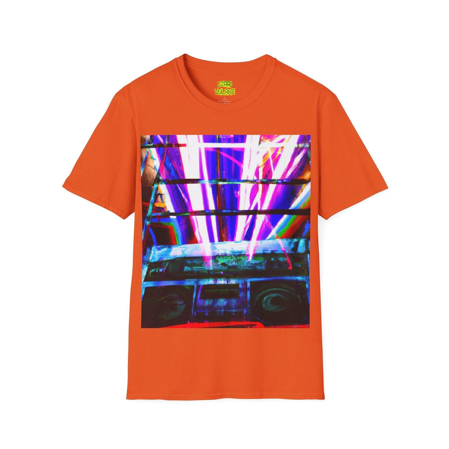 Neon Jail BoomBox Unisex Softstyle T-Shirt - Lizard Vigilante