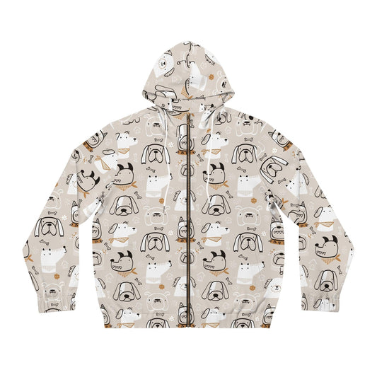 Illustrated Doggers Men's Full-Zip Hoodie - Premium All Over Prints from Printify - Just $69.63! Shop now at Lizard Vigilante