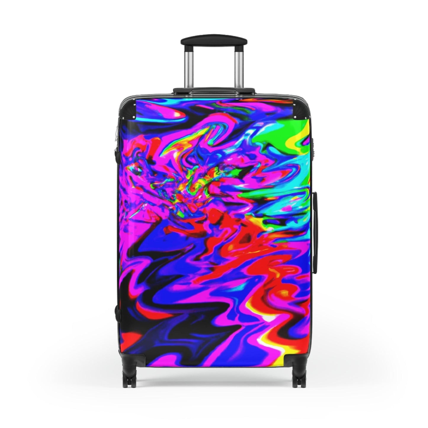 Lizard Vigilante Squiggly Colors Travel Suitcase – 360° Wheel Swivels, Adjustable Handle, Built-in Lock – Available in Small, Medium, and Large - Premium Bags from Printify - Just $219.99! Shop now at Lizard Vigilante