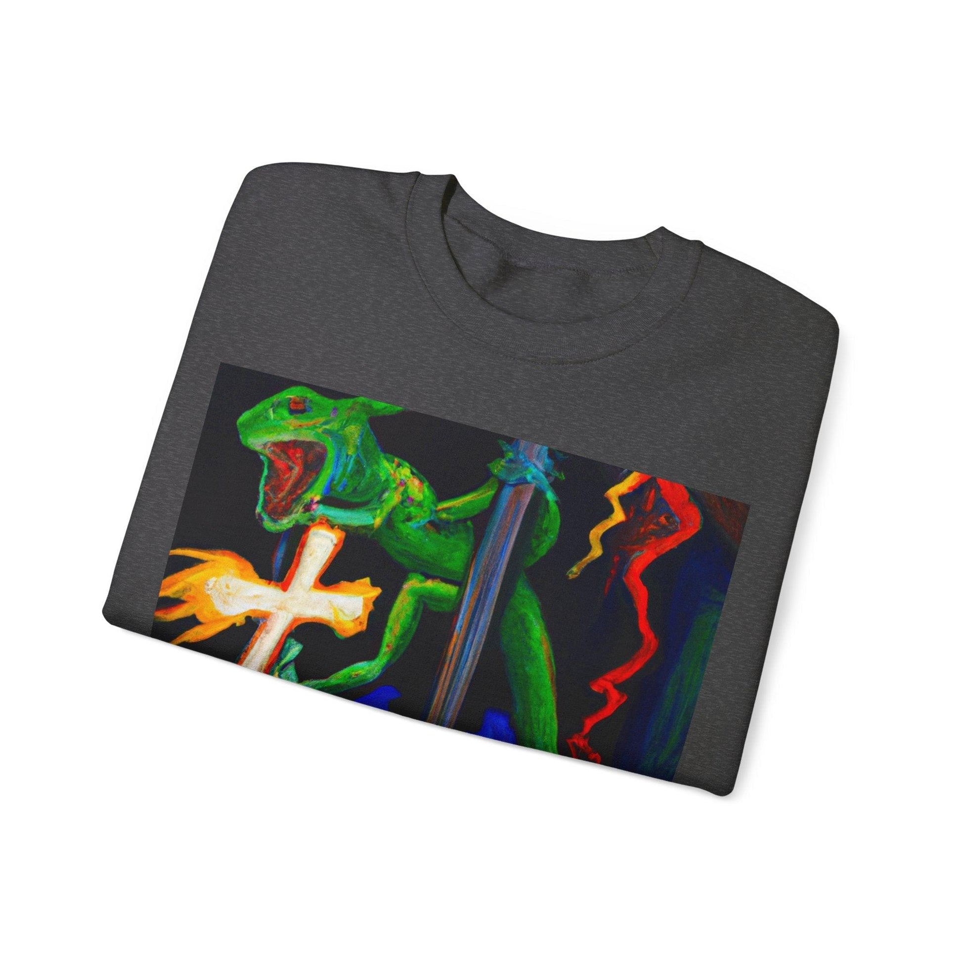 Lizard Vigilante Lightning Cross Unisex Heavy Blend™ Crewneck Sweatshirt - Lizard Vigilante