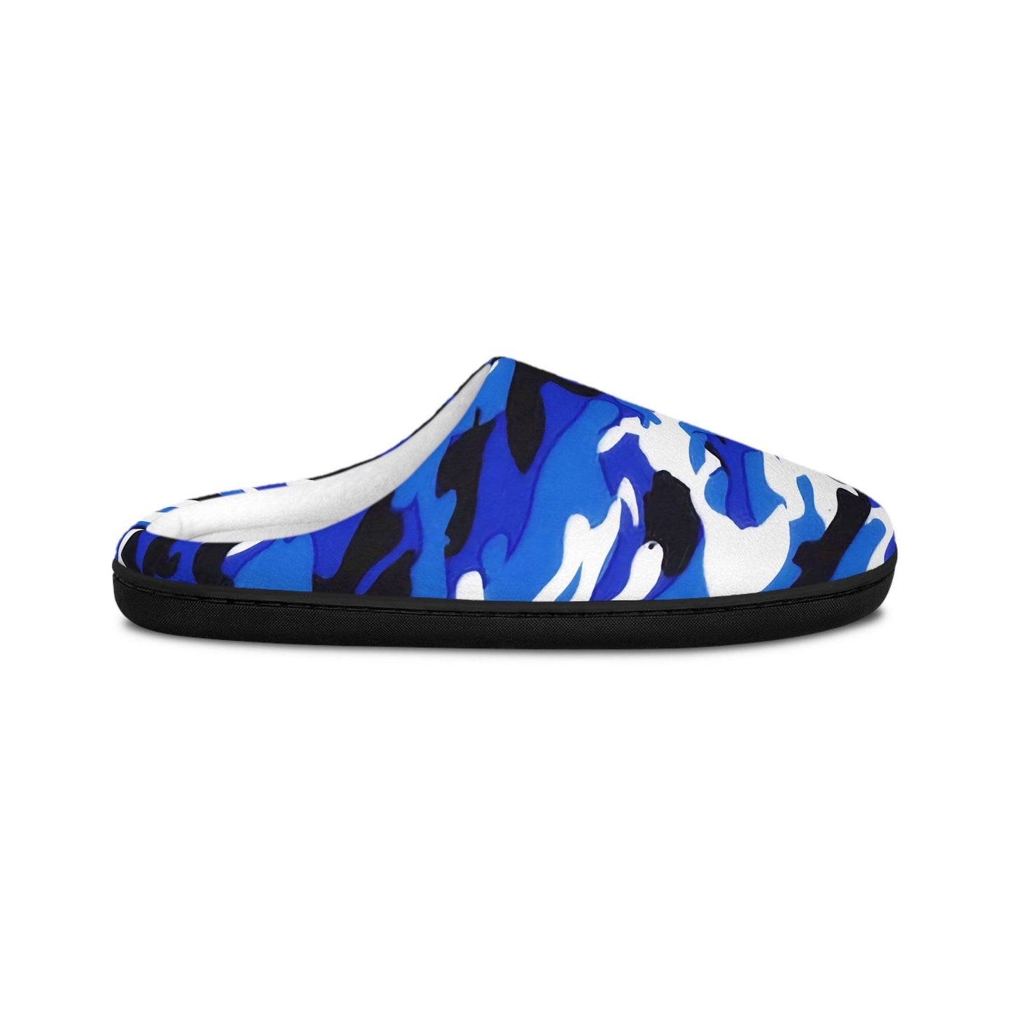 Blue Black White Camo Men's Indoor Slippers - Lizard Vigilante