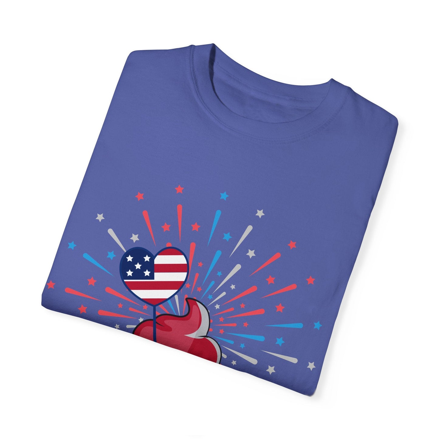 July 4th Cupcake Unisex Garment-Dyed T-shirt - Lizard Vigilante