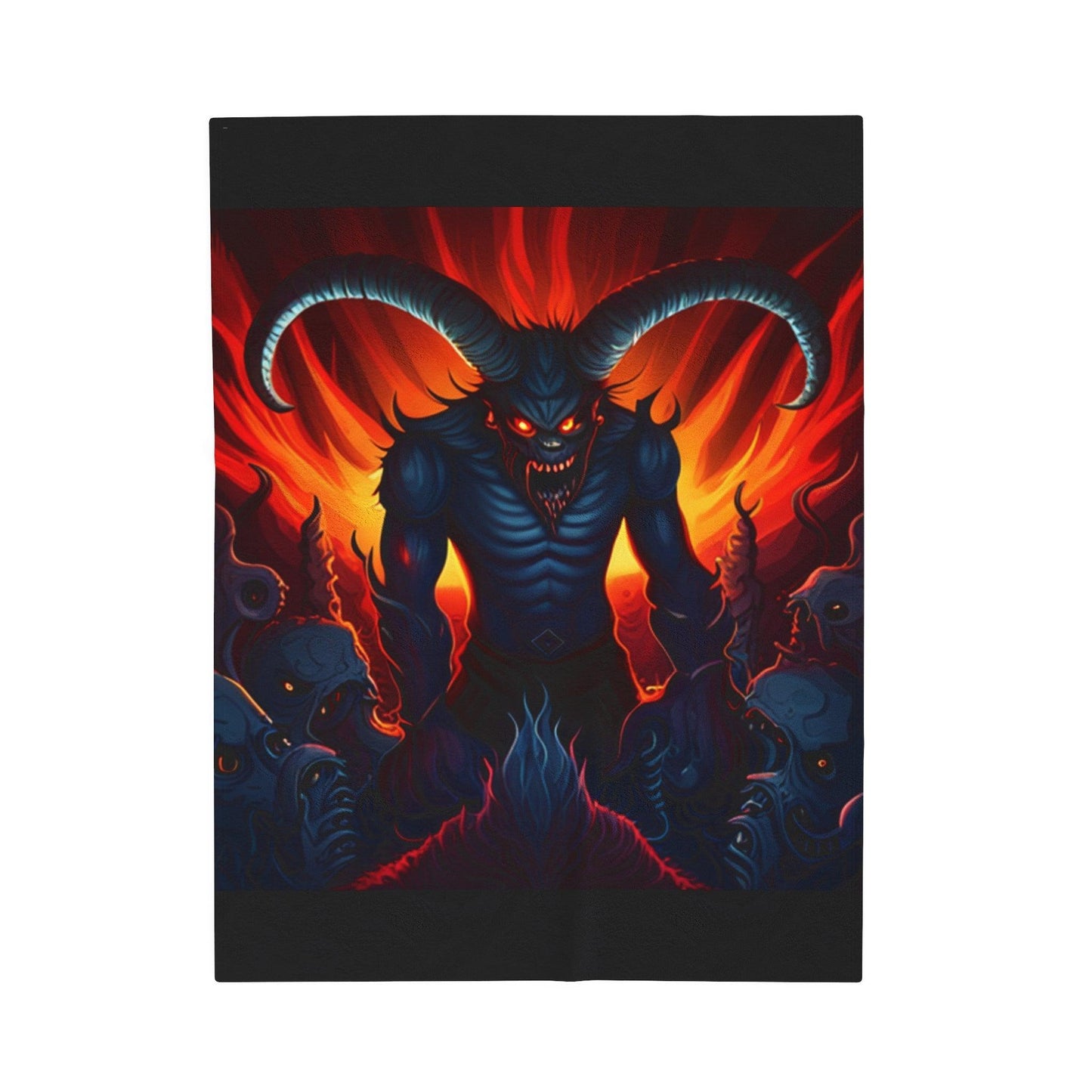 Horny Devil Velveteen Plush Blanket - Lizard Vigilante