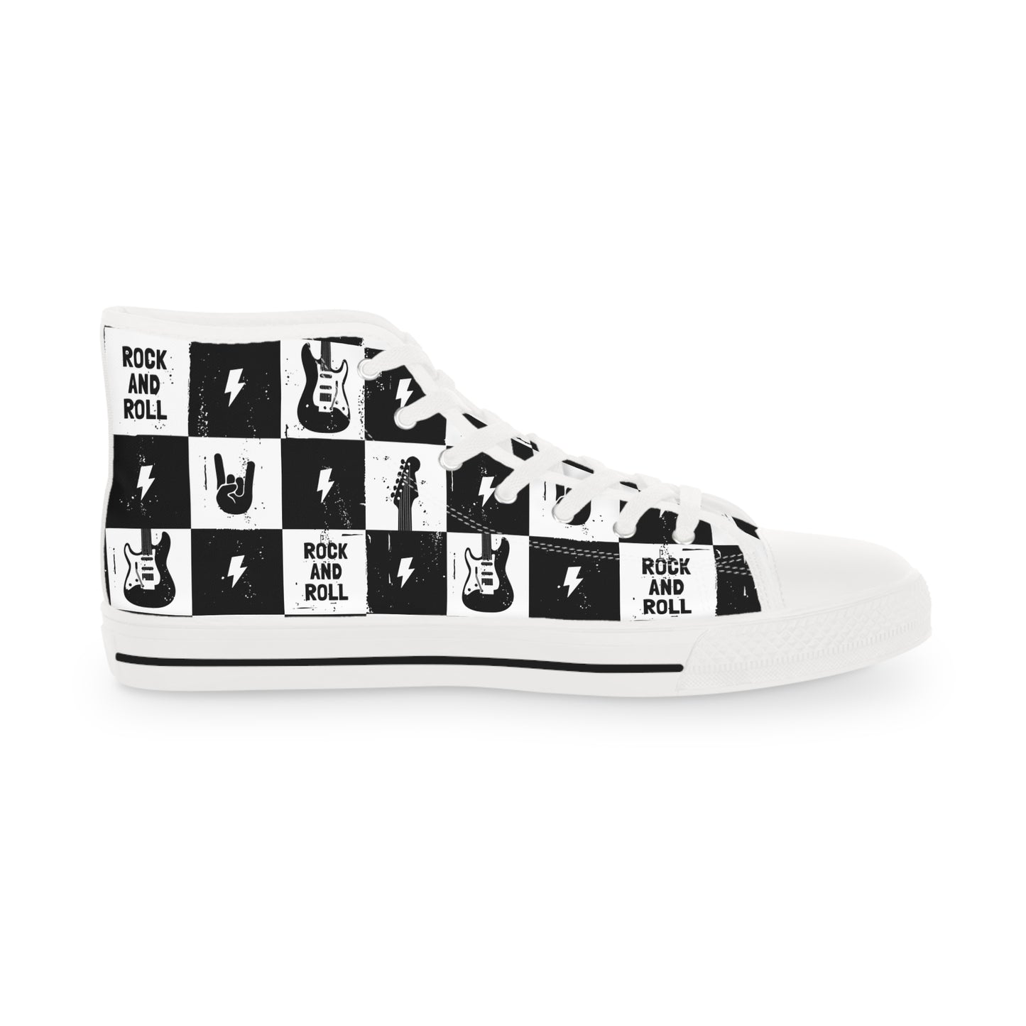 Men's Rock And Roll Squares High Top Sneakers - Lizard Vigilante