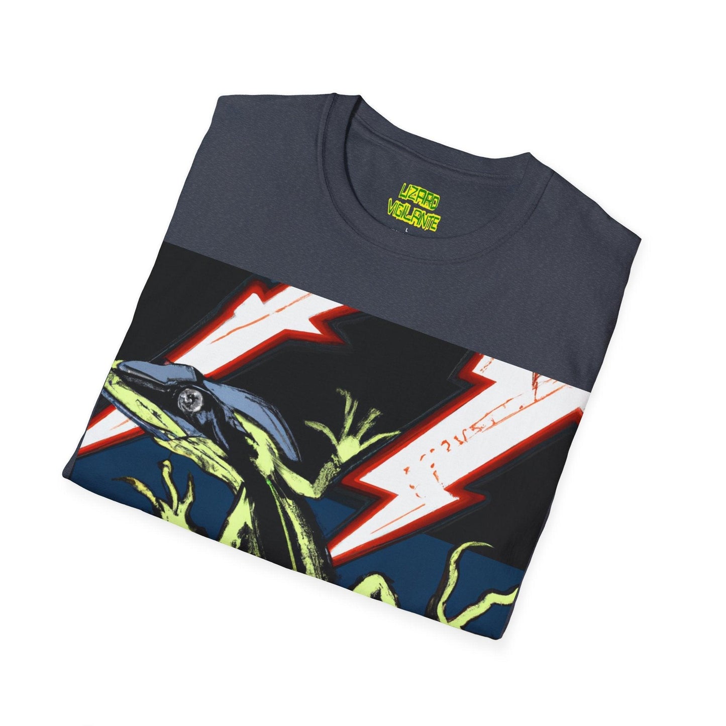 Lizard Vigilante Lightning Leap Unisex Softstyle T-Shirt - Lizard Vigilante