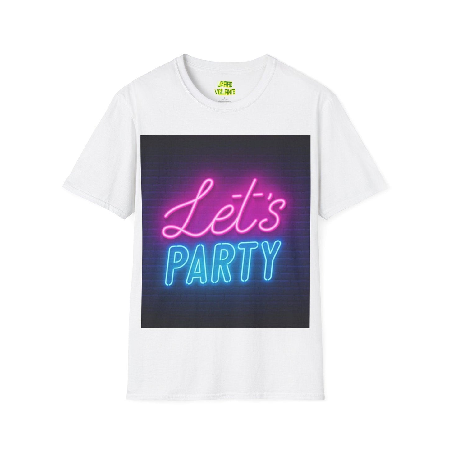 Let's Party Neon Unisex Softstyle T-Shirt - Lizard Vigilante