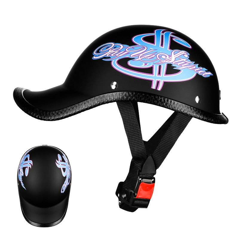 Electric Battery Motorcycle Helmet Retro Safety Protection Half Helmet