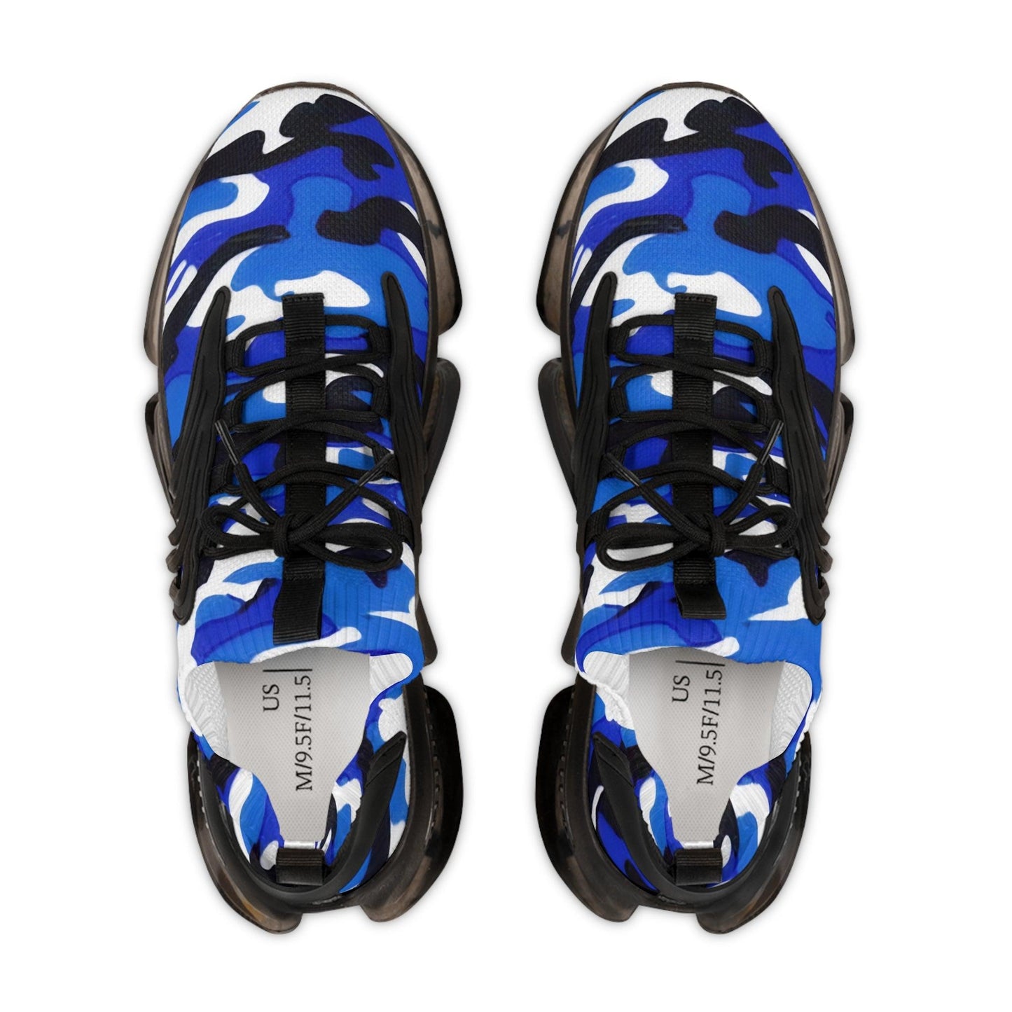 Blue, Grey, Black, White Camouflage Men's Mesh Sneakers - Lizard Vigilante