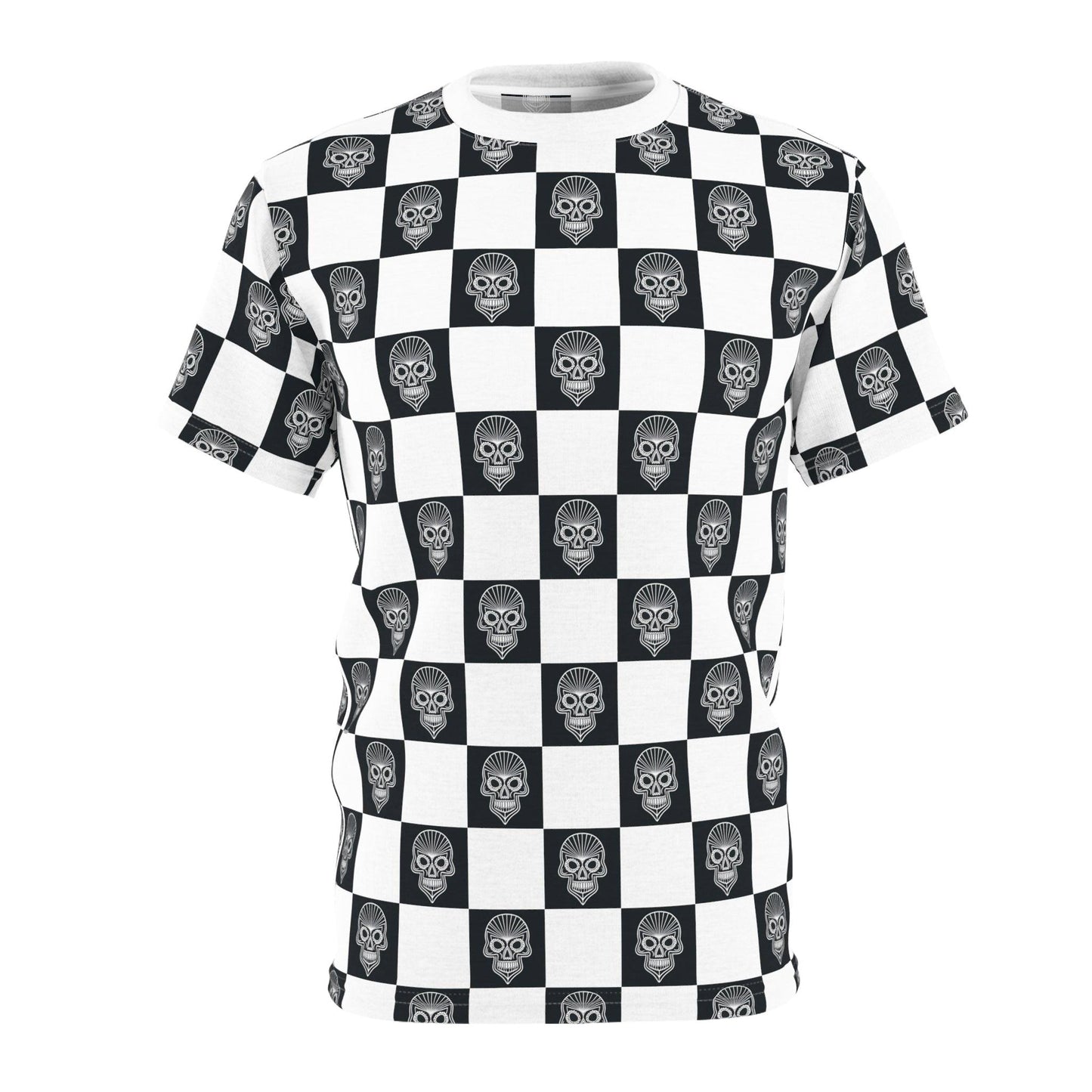 Checkerboard Skulls Unisex Tee Shirt - Lizard Vigilante