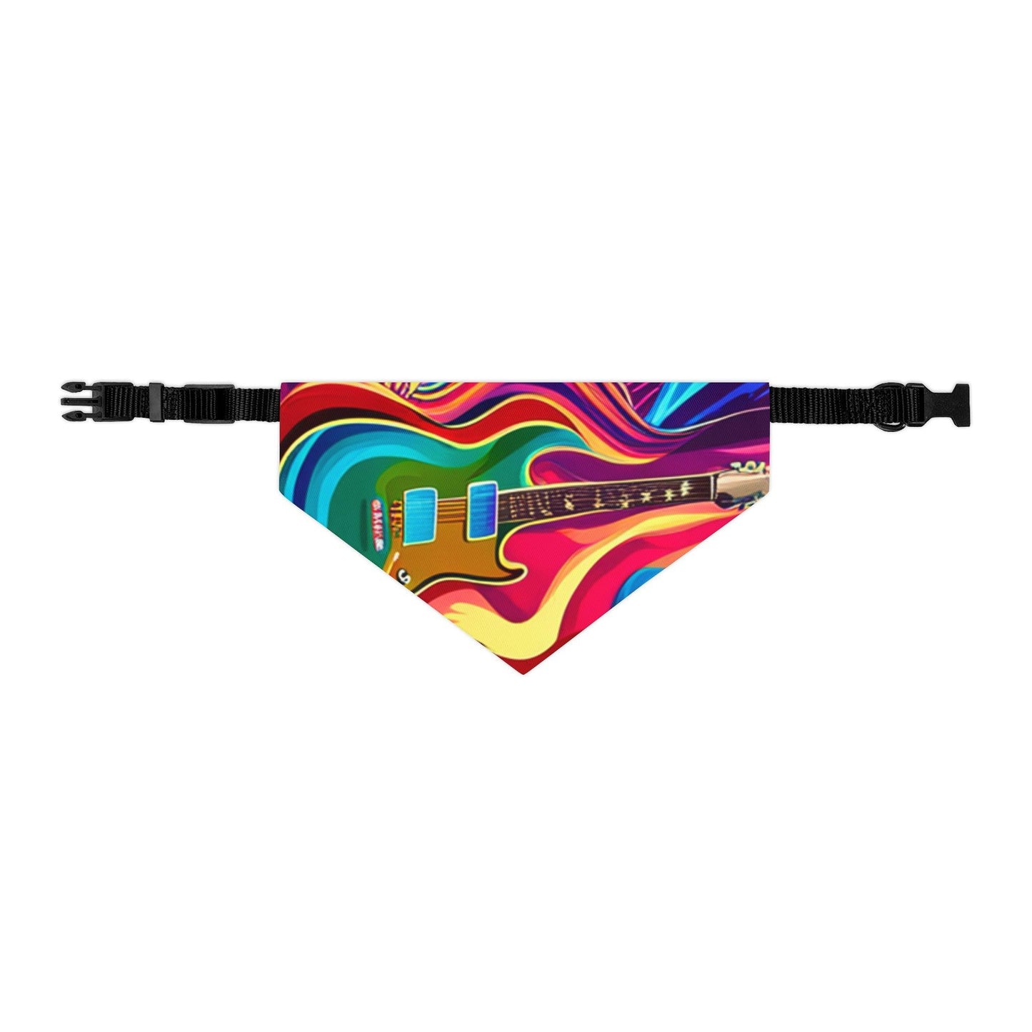 Psychedelic Electric Guitar Pet Bandana Collar - Lizard Vigilante