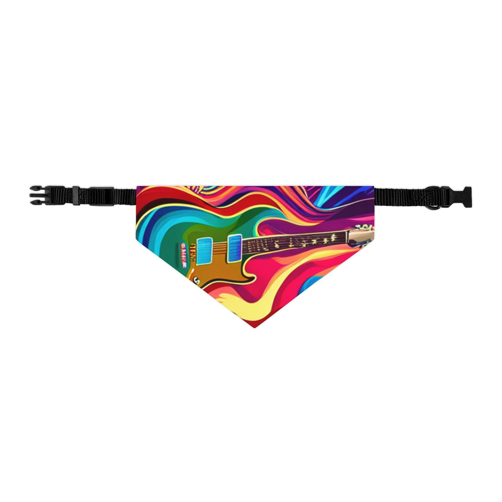 Psychedelic Electric Guitar Pet Bandana Collar - Lizard Vigilante