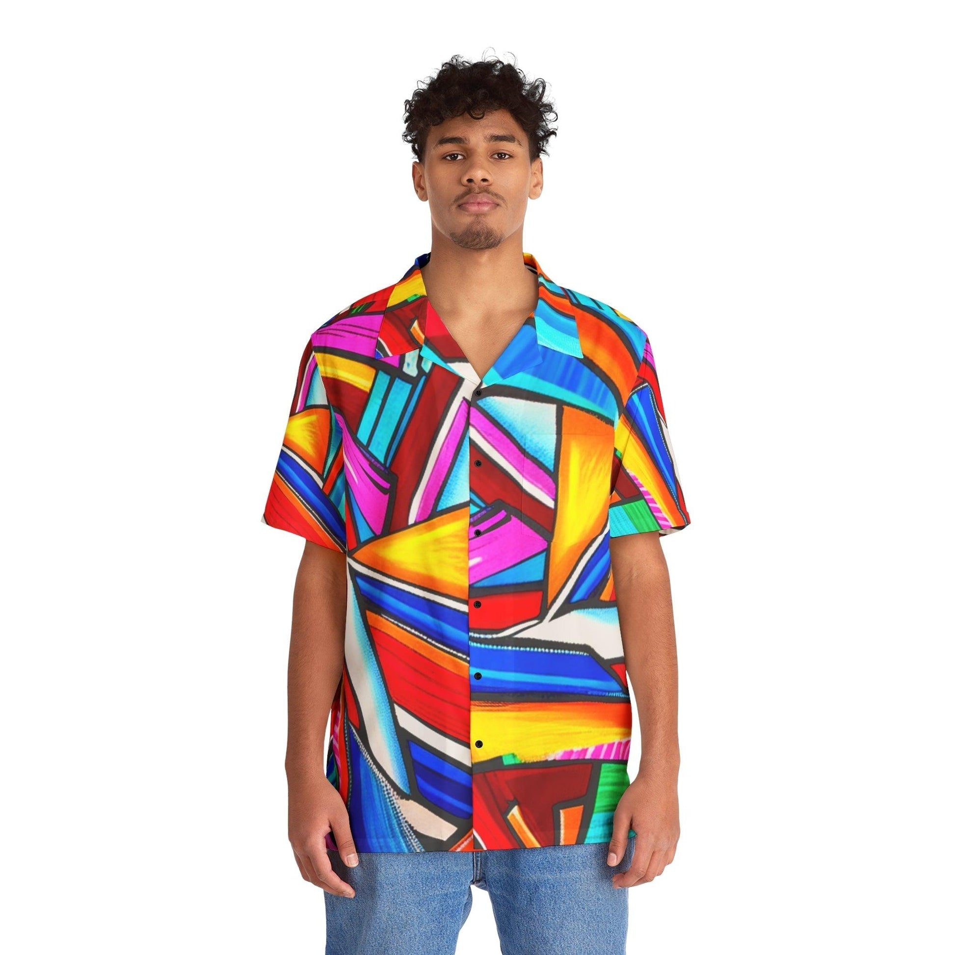 Geometrocide Men's Hawaiian Shirt - Lizard Vigilante