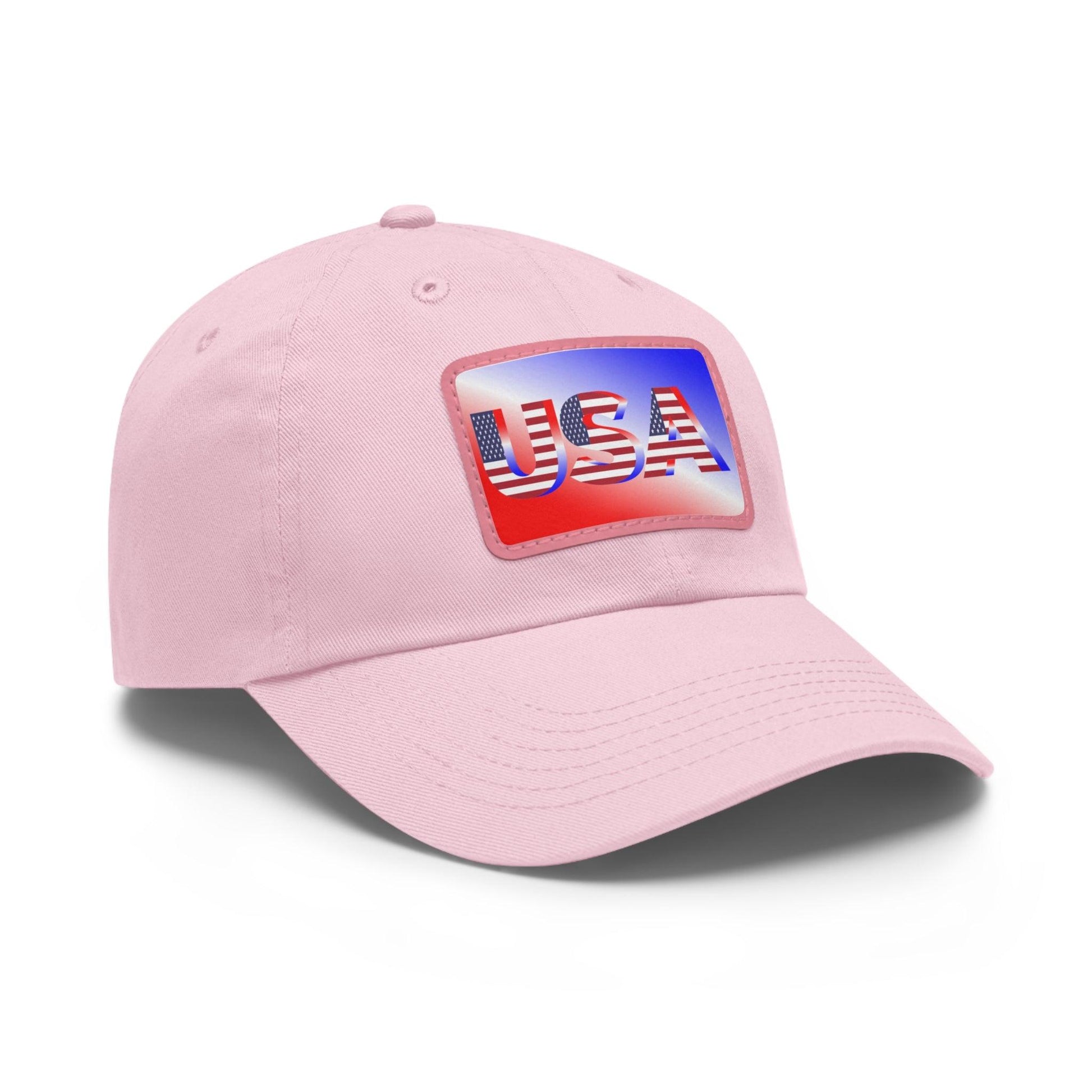 USA Red, White, and Blue Dad Hat with Leather Patch (Rectangle) - Lizard Vigilante