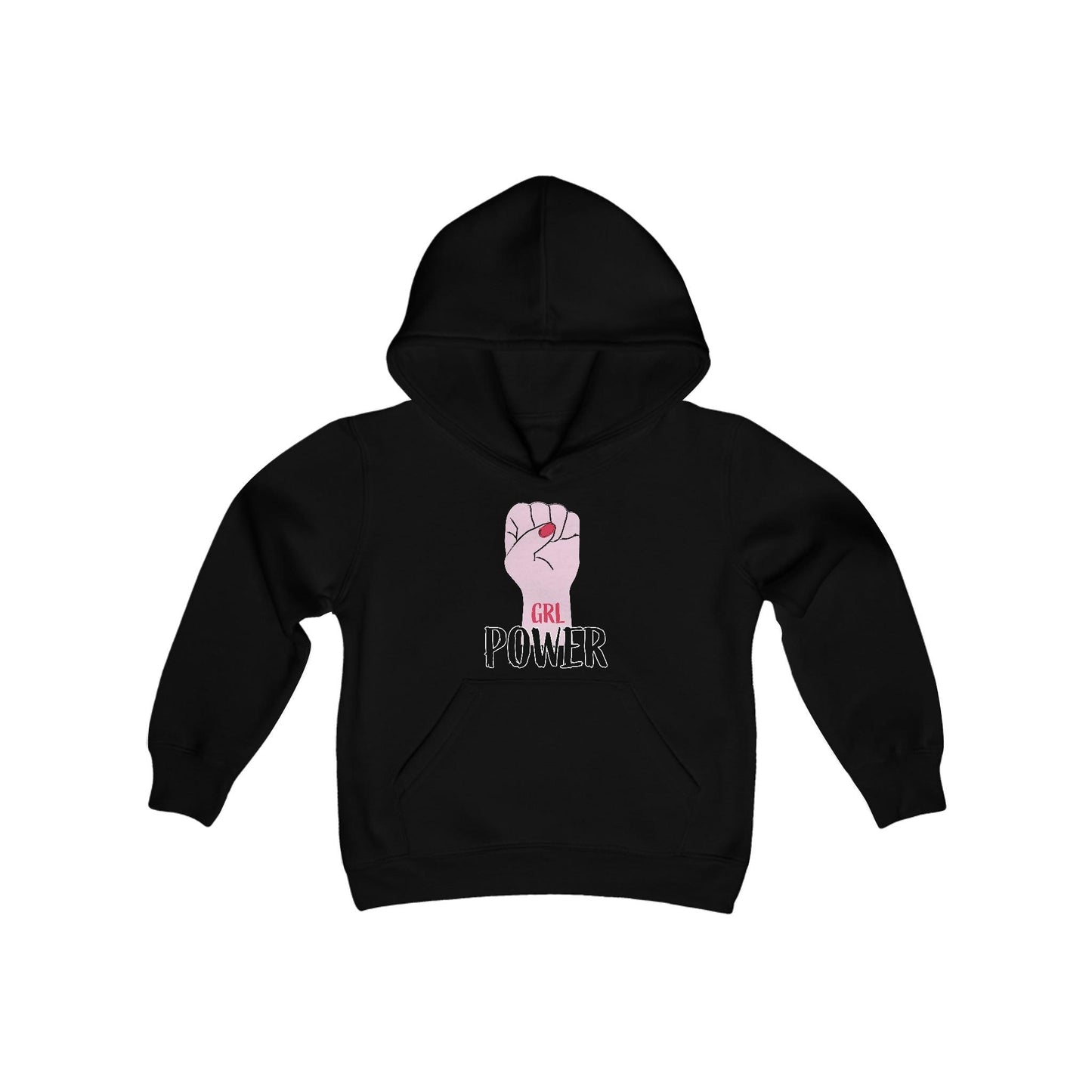 Girl Power Fist Youth Heavy Blend Hooded Sweatshirt - Lizard Vigilante