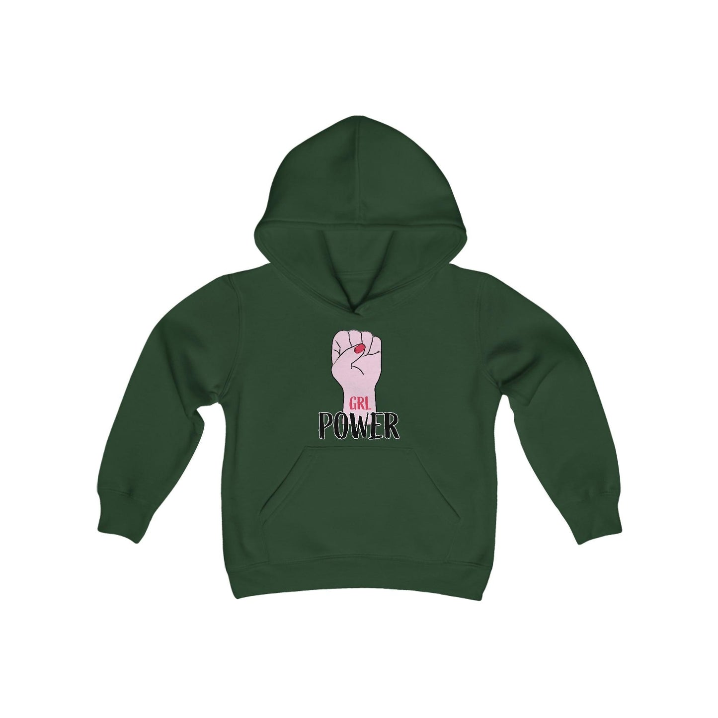 Girl Power Fist Youth Heavy Blend Hooded Sweatshirt - Lizard Vigilante