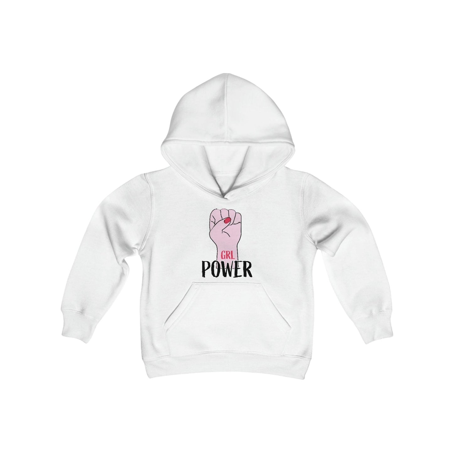 Girl Power Fist Youth Heavy Blend Hooded Sweatshirt - Lizard Vigilante