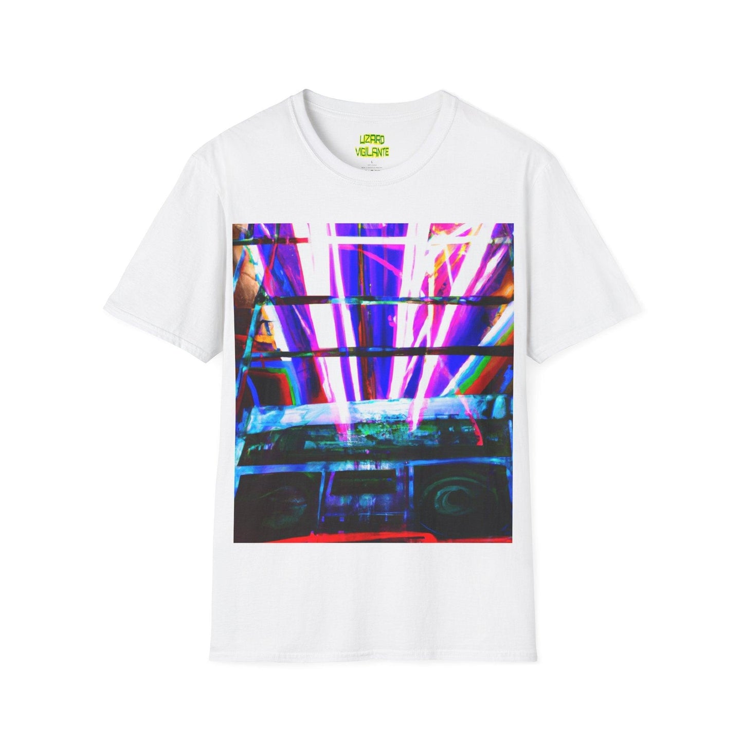 Neon Jail BoomBox Unisex Softstyle T-Shirt - Lizard Vigilante