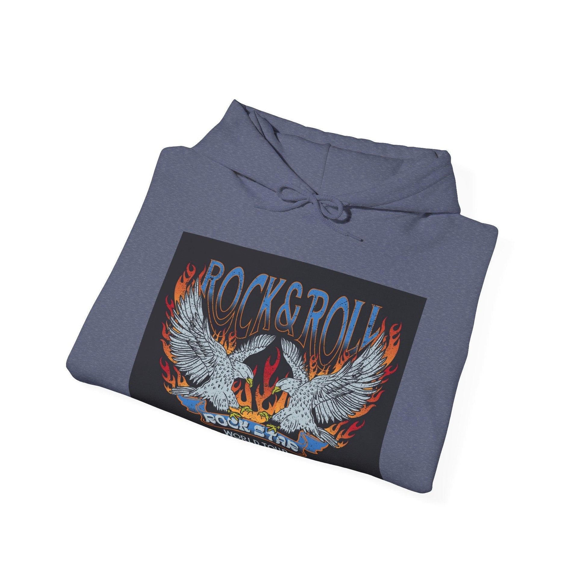 Rock & Roll Rock Star Unisex Heavy Blend™ Hooded Sweatshirt - Premium Hoodie from Printify - Just $42.64! Shop now at Lizard Vigilante