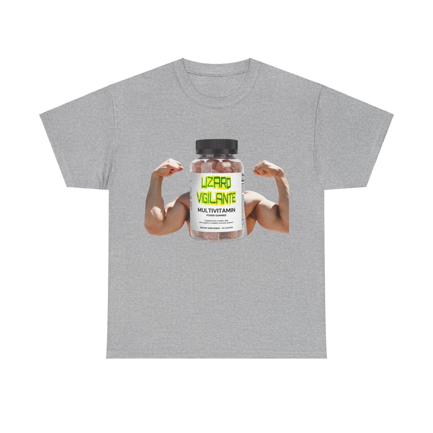 Lizard Vigilante MultiVitamins Muscle Man Unisex Heavy Cotton Tee - Lizard Vigilante