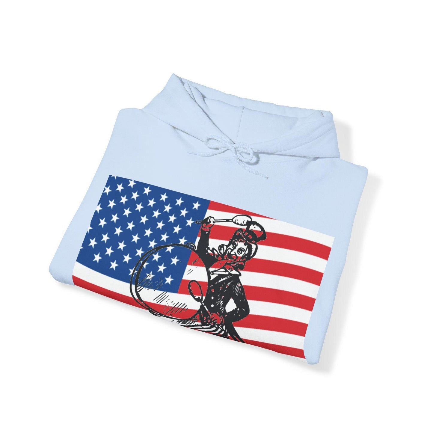 Uncle Sam Drummer American Flag Unisex Heavy Blend™ Hooded Sweatshirt - Lizard Vigilante