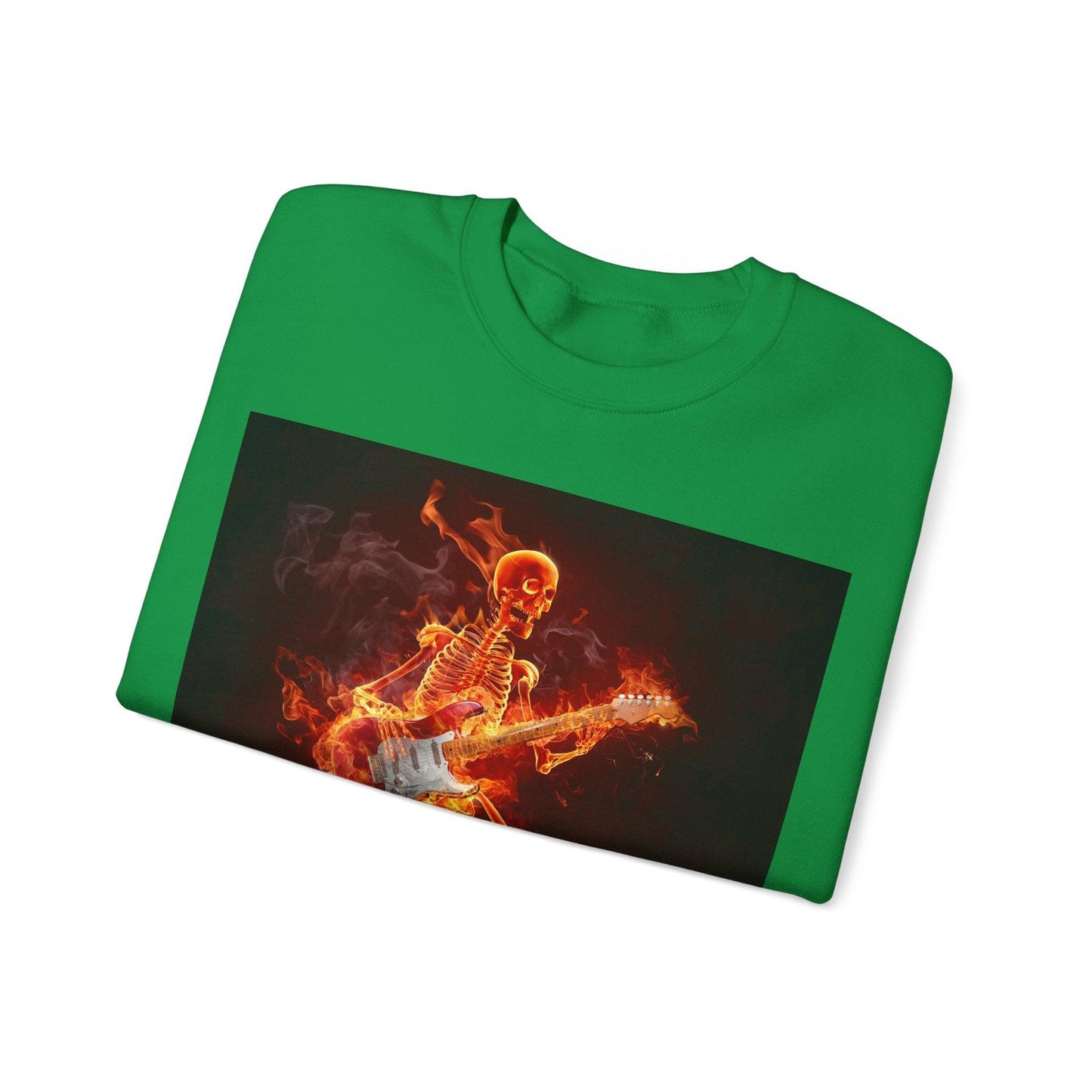 Fiery Guitarist Unisex Heavy Blend™ Crewneck Sweatshirt - Lizard Vigilante