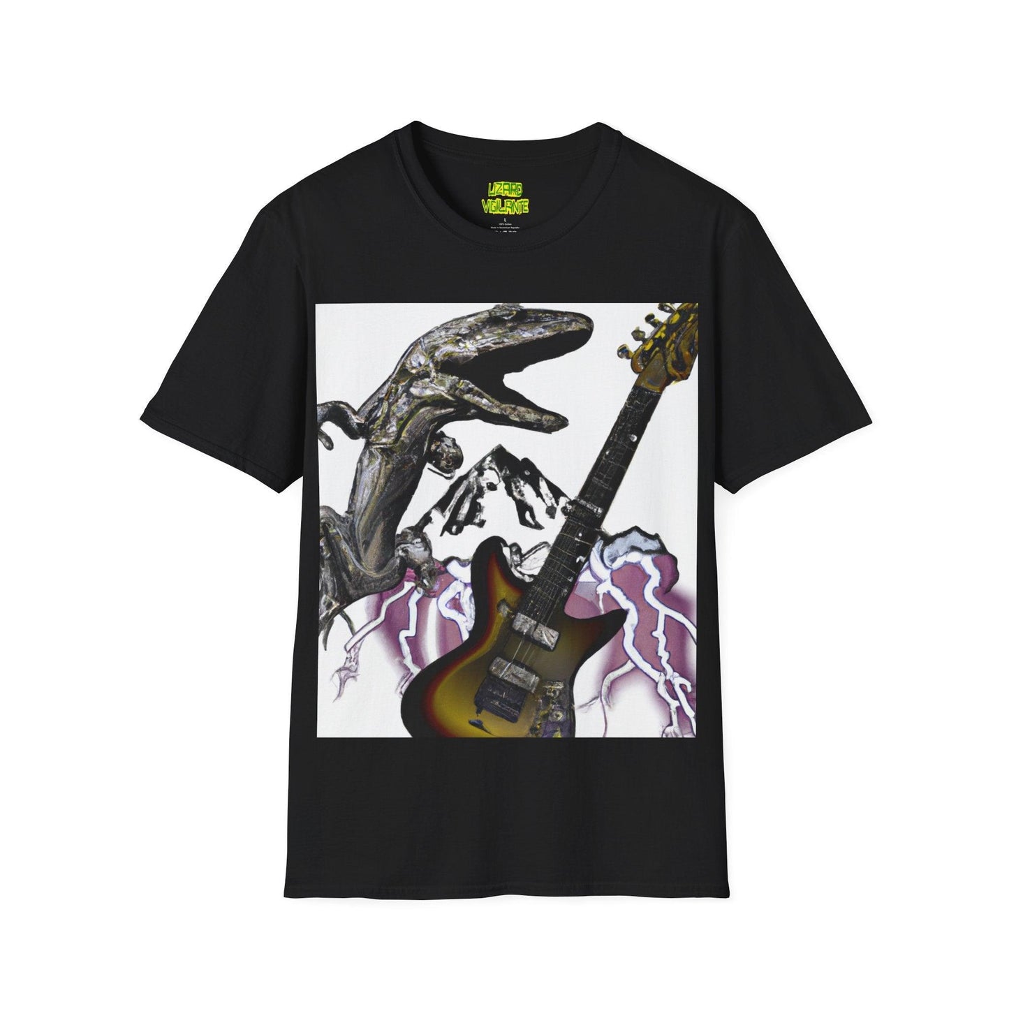 Lizard Vigilante Over Revolver Unisex Softstyle T-Shirt - Lizard Vigilante