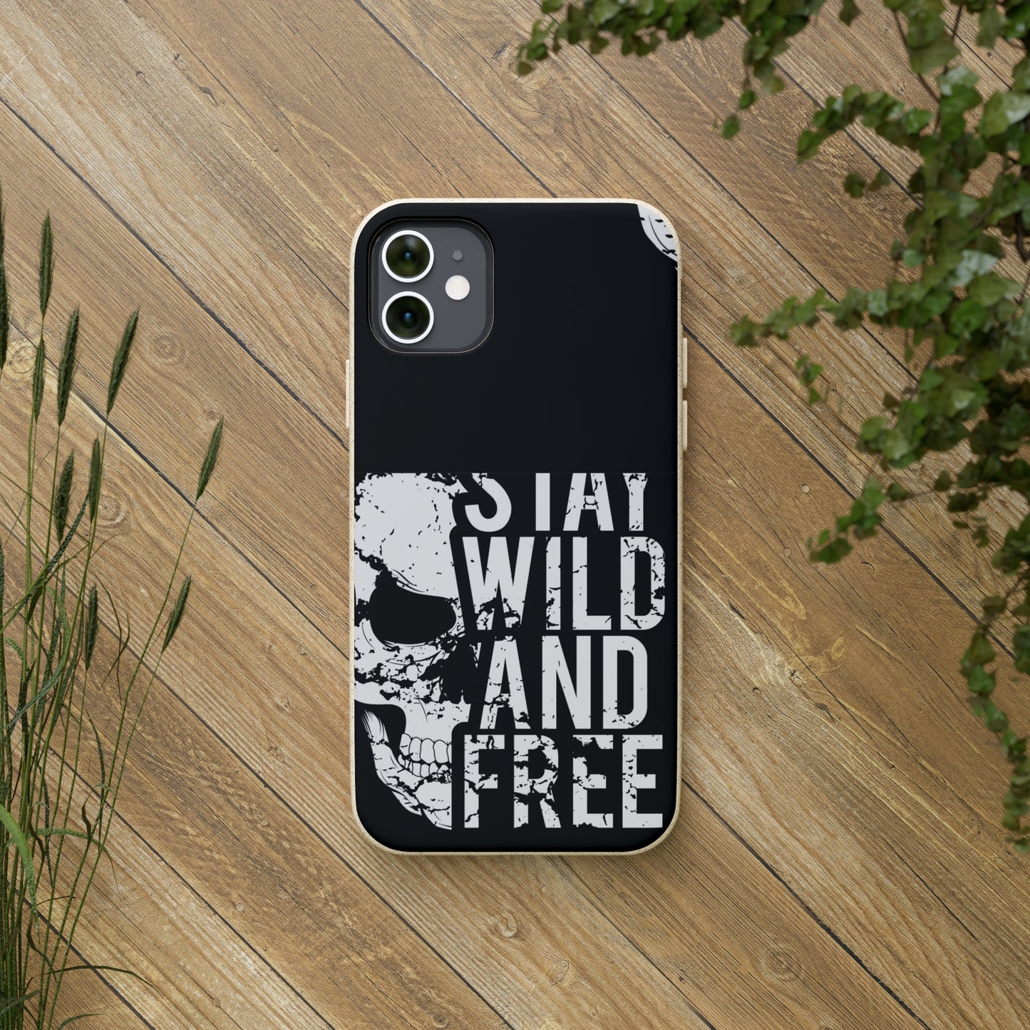 Stay Wild And Free Skull Biodegradable Cases - Lizard Vigilante