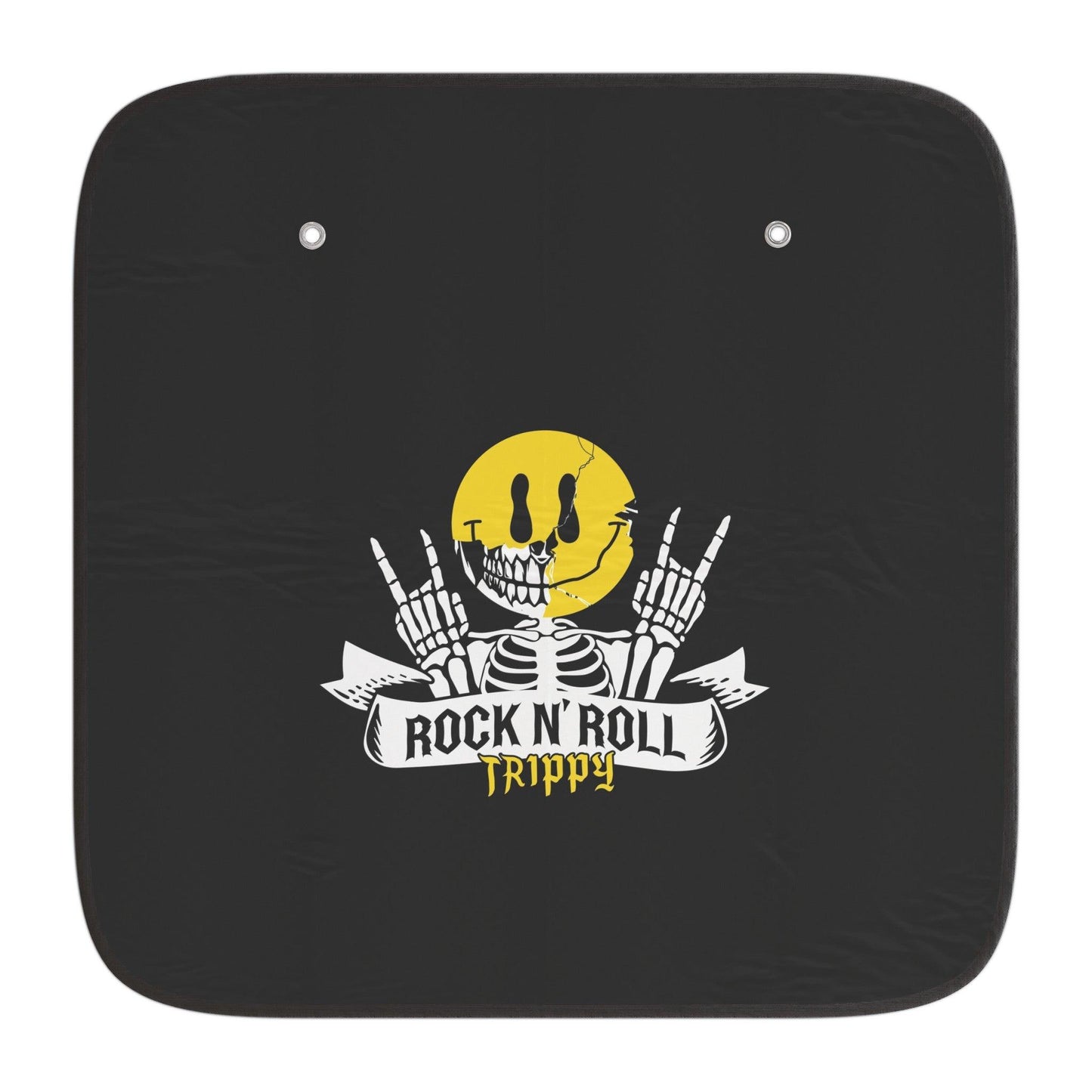 Rock N Roll Trippy Smiley Face Car Sun Shades - Lizard Vigilante