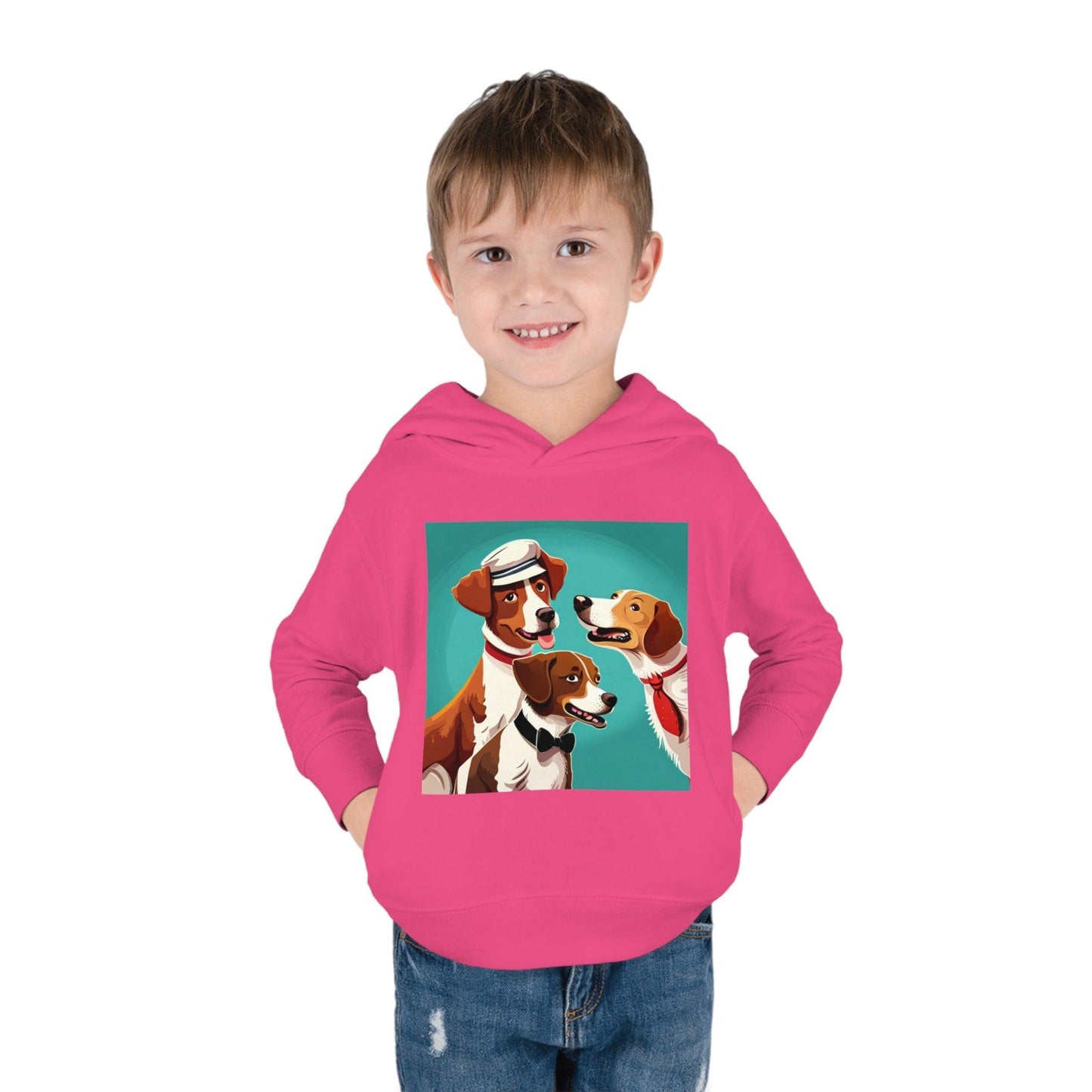 Illustrated Dogs Toddler Pullover Fleece Hoodie - Lizard Vigilante