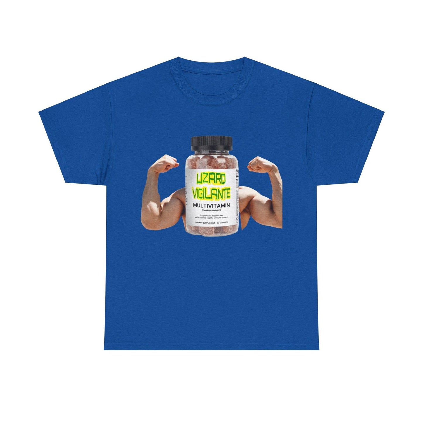 Lizard Vigilante MultiVitamins Muscle Man Unisex Heavy Cotton Tee - Lizard Vigilante