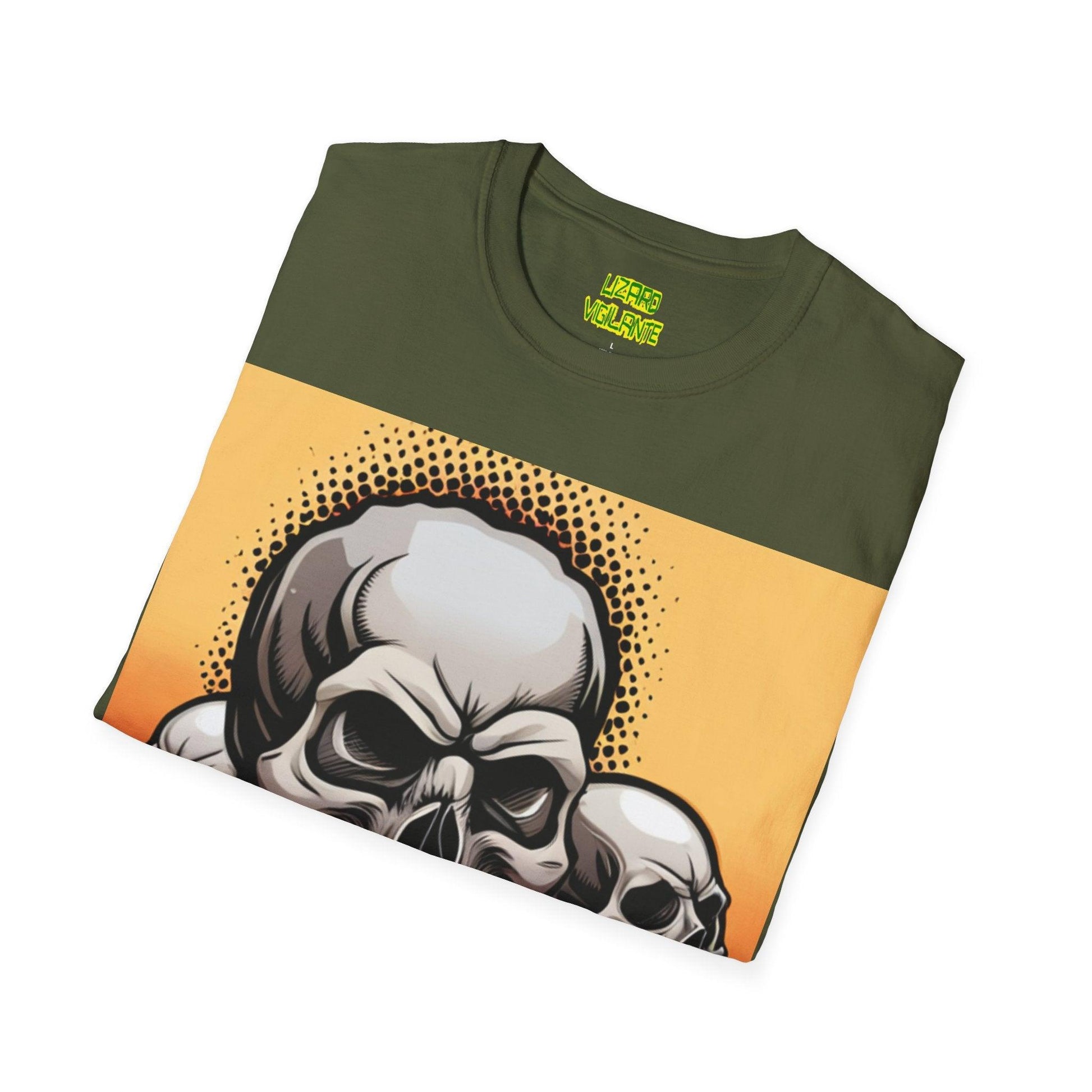 Gray Skulls Unisex Softstyle T-Shirt - Lizard Vigilante