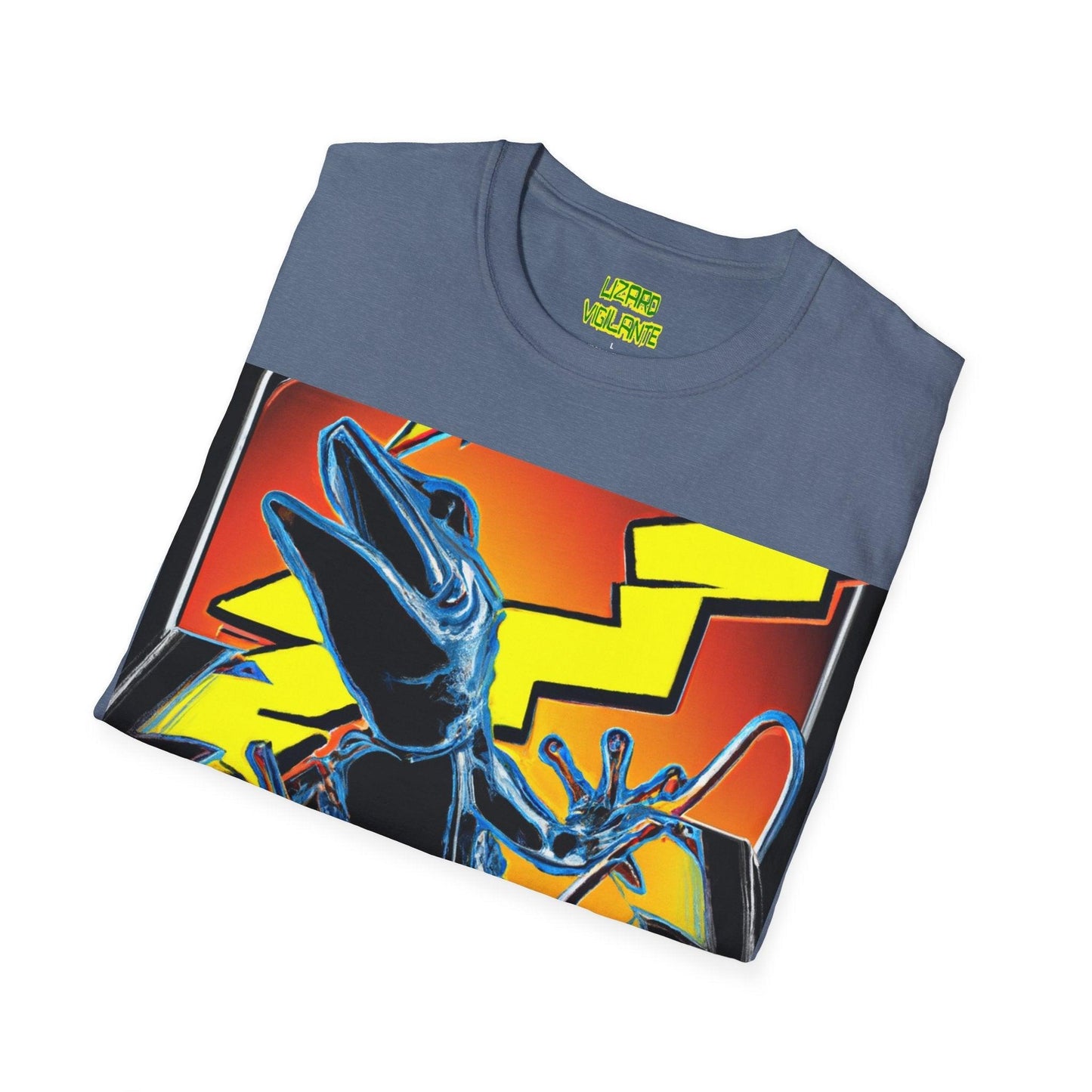 Lizard Lightning Graphical Unisex Softstyle T-Shirt - Lizard Vigilante