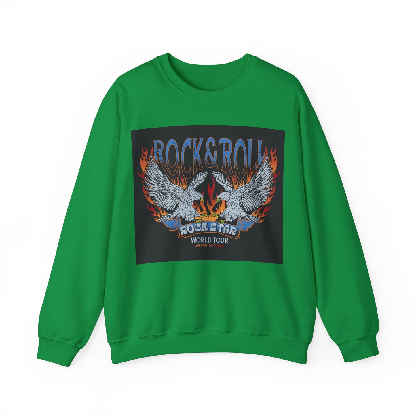 Rock & Roll Rock Star Unisex Heavy Blend™ Crewneck Sweatshirt - Premium Sweatshirt from Printify - Just $37.64! Shop now at Lizard Vigilante