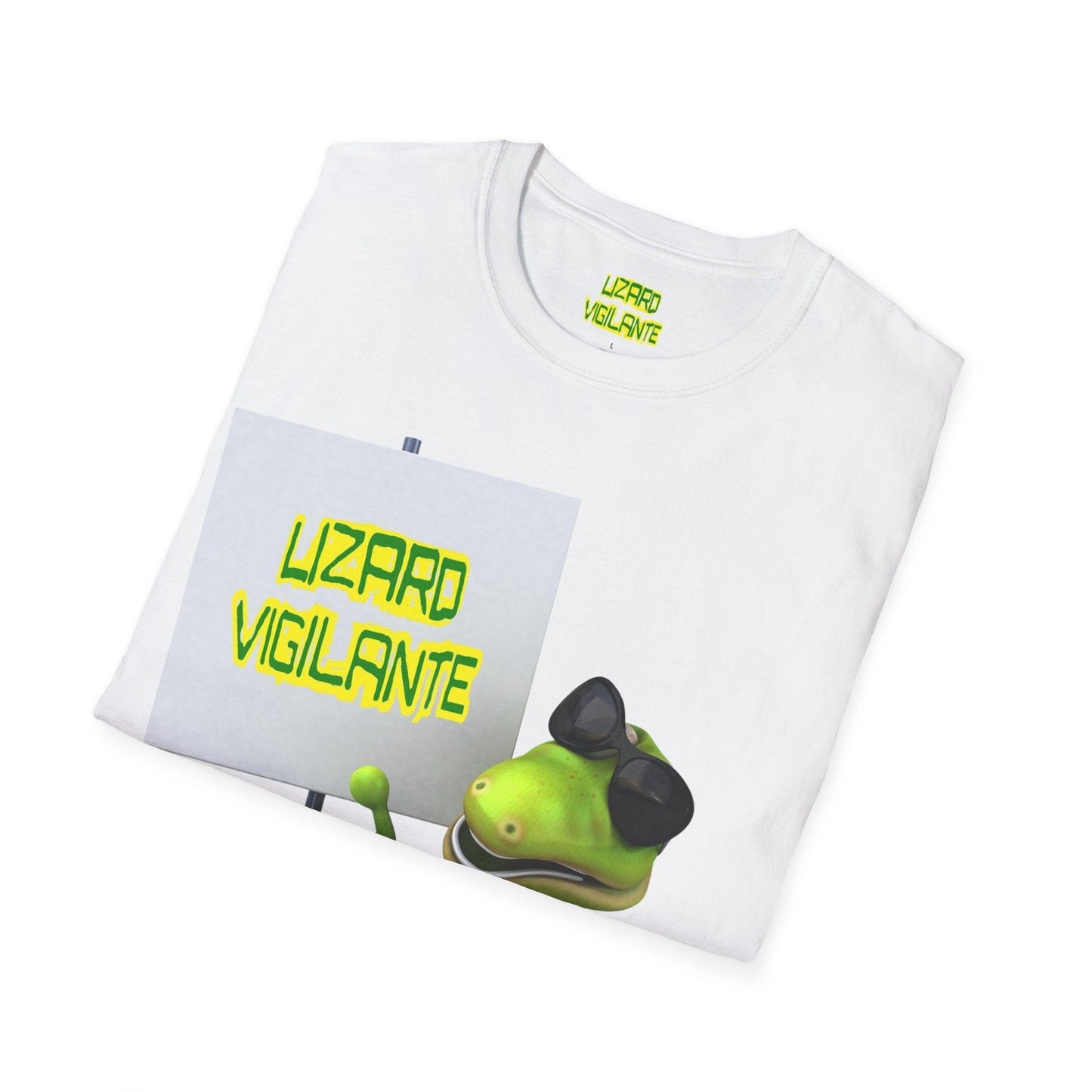 Lizard Vigilante Sign Unisex Softstyle T-Shirt - Lizard Vigilante